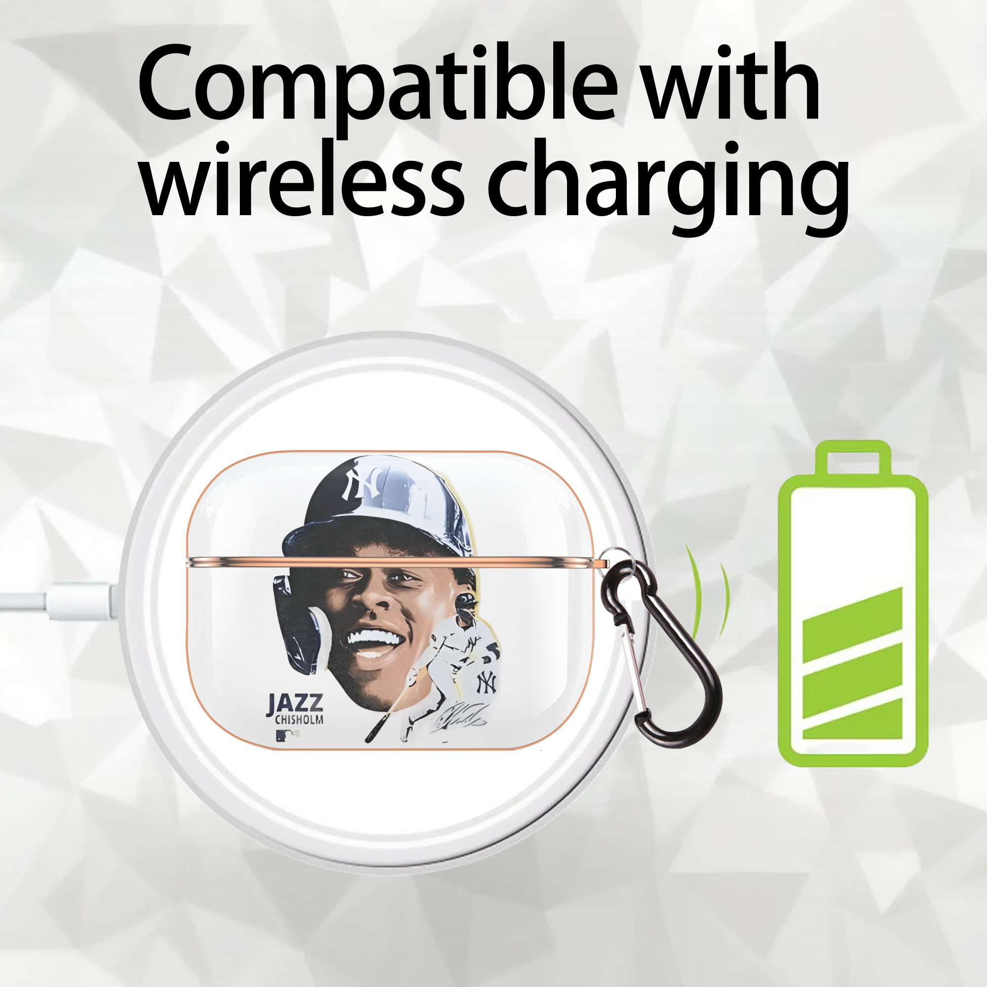 Jazz Chisholm Jr. 16 AirPods Pro Protective Case Rose Gold, Flexible PC Material, Precise Fit, Anti-Slip Cover, Full Protection, Fingerprint Resistant, Washable With Keychain