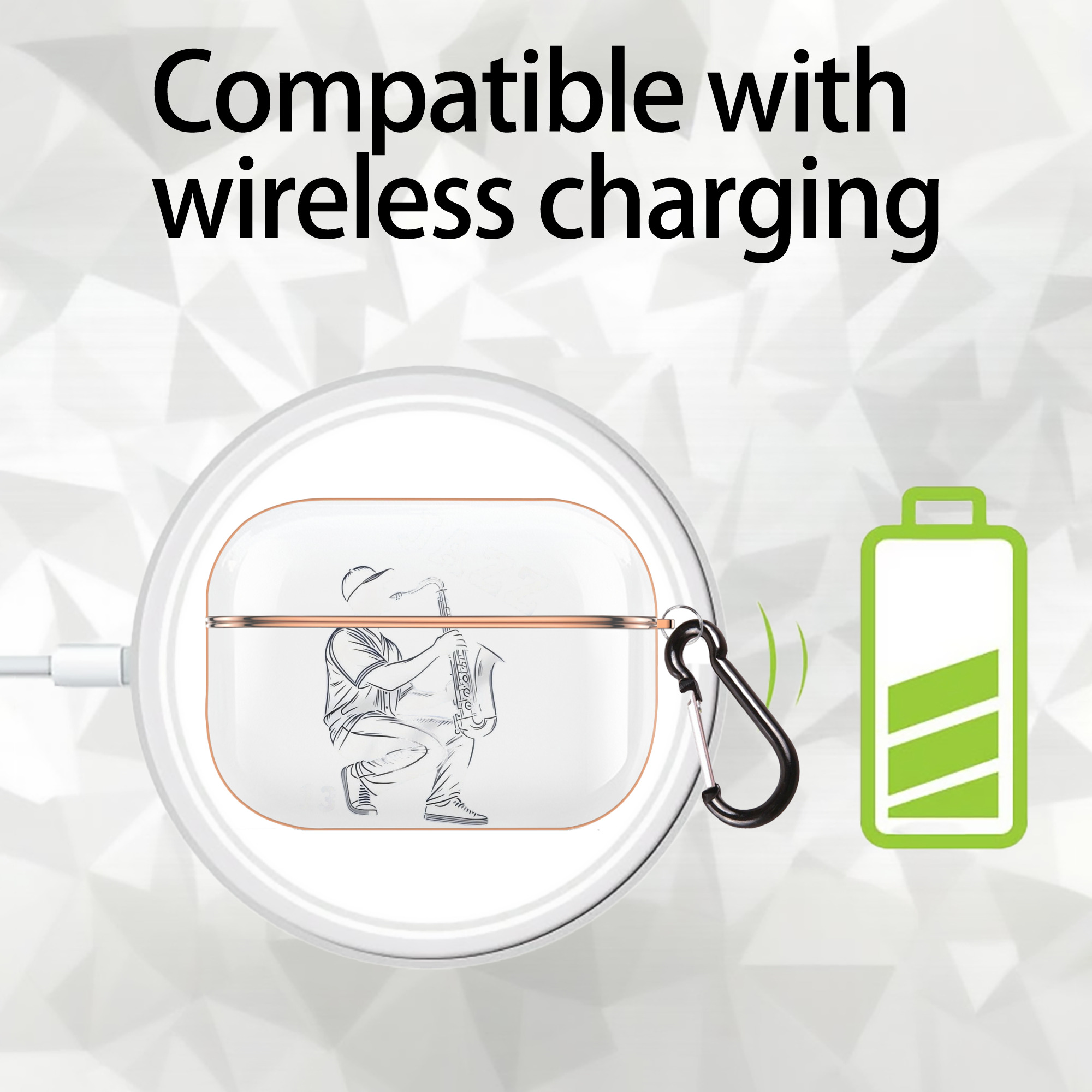 Jazz Chisholm Jr. 21 AirPods Pro Protective Case Rose Gold, Flexible PC Material, Precise Fit, Anti-Slip Cover, Full Protection, Fingerprint Resistant, Washable With Keychain