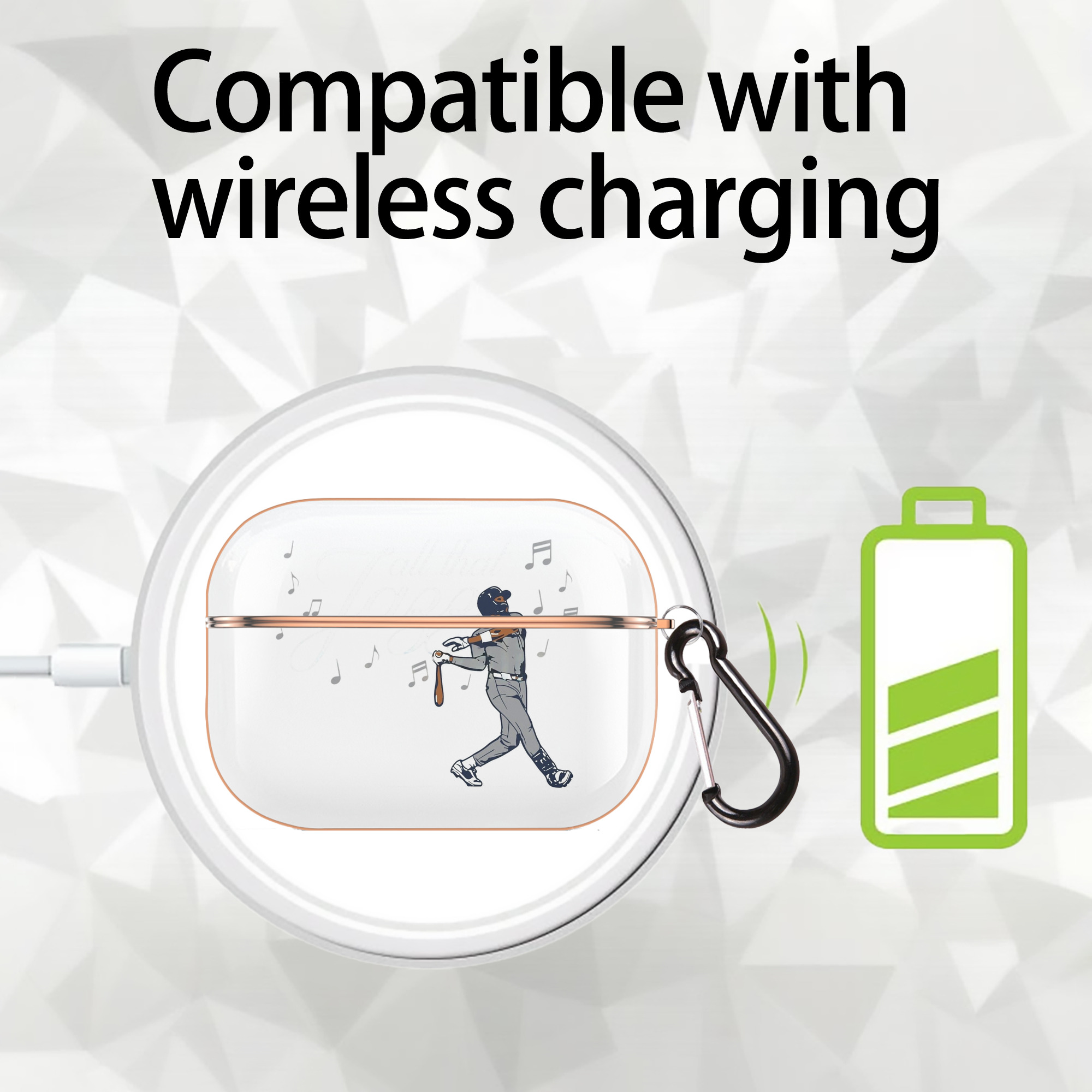 Jazz Chisholm Jr. 24 AirPods Pro Protective Case Rose Gold, Flexible PC Material, Precise Fit, Anti-Slip Cover, Full Protection, Fingerprint Resistant, Washable With Keychain