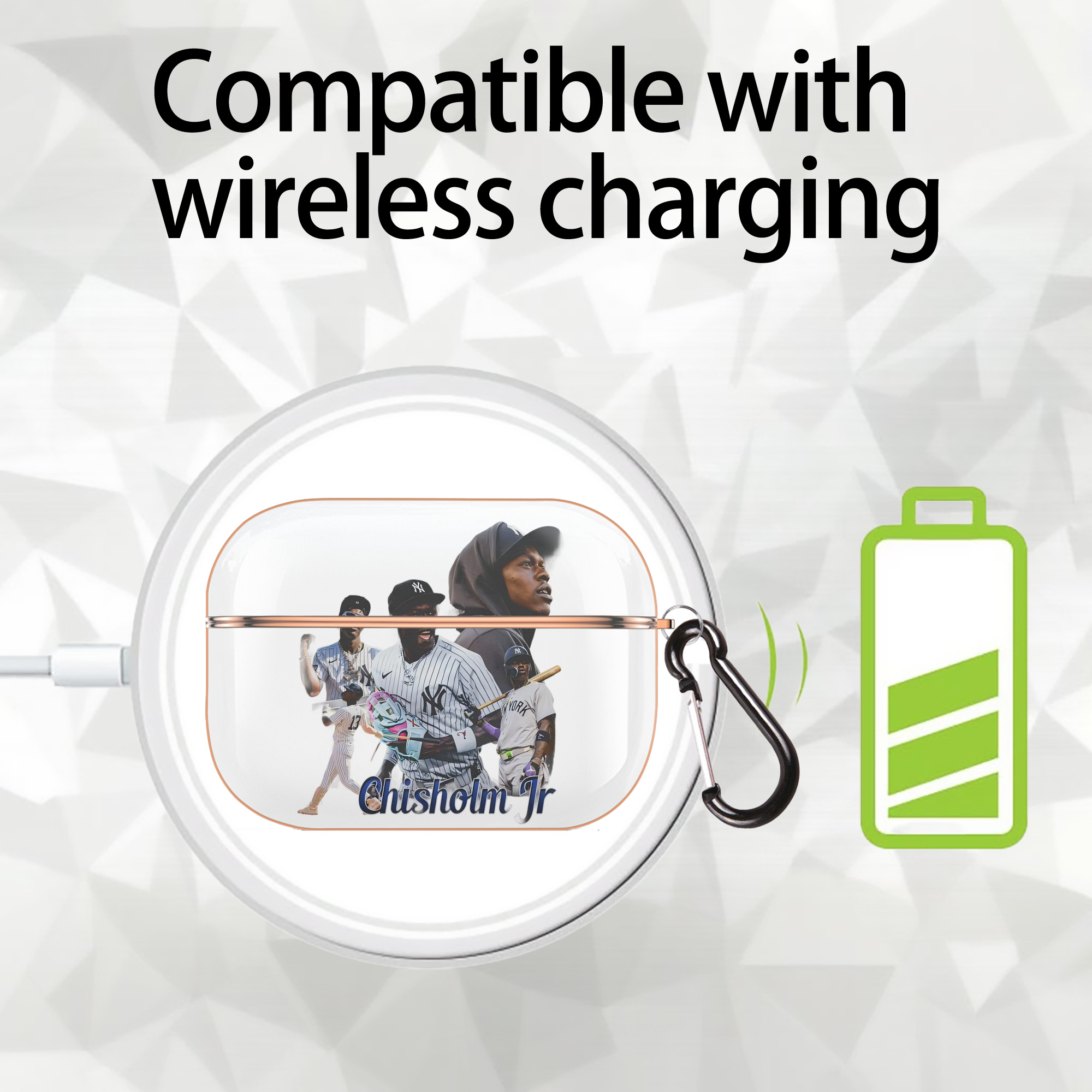 Jazz Chisholm Jr. 25 AirPods Pro Protective Case Rose Gold, Flexible PC Material, Precise Fit, Anti-Slip Cover, Full Protection, Fingerprint Resistant, Washable With Keychain