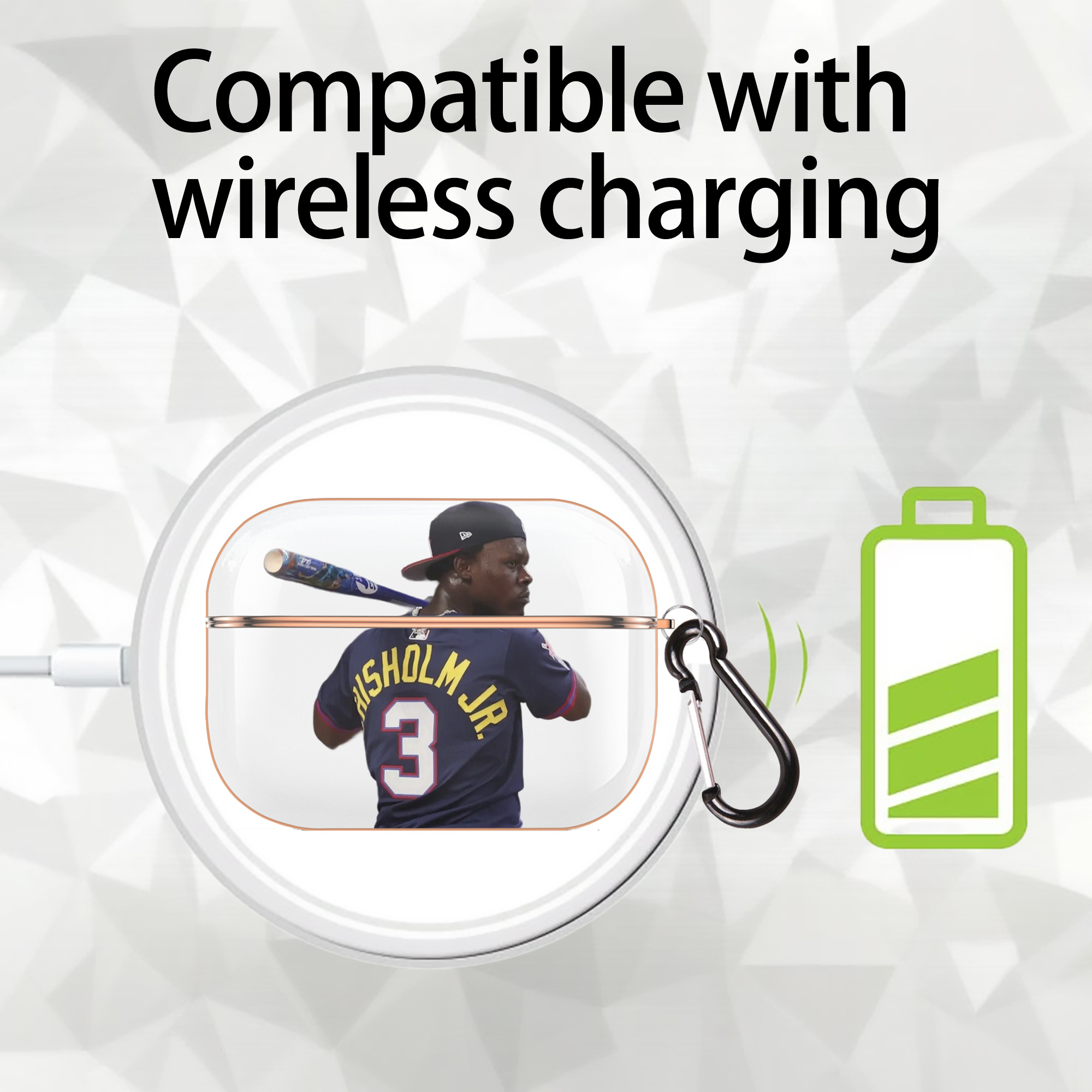 Jazz Chisholm Jr. 27 AirPods Pro Protective Case Rose Gold, Flexible PC Material, Precise Fit, Anti-Slip Cover, Full Protection, Fingerprint Resistant, Washable With Keychain