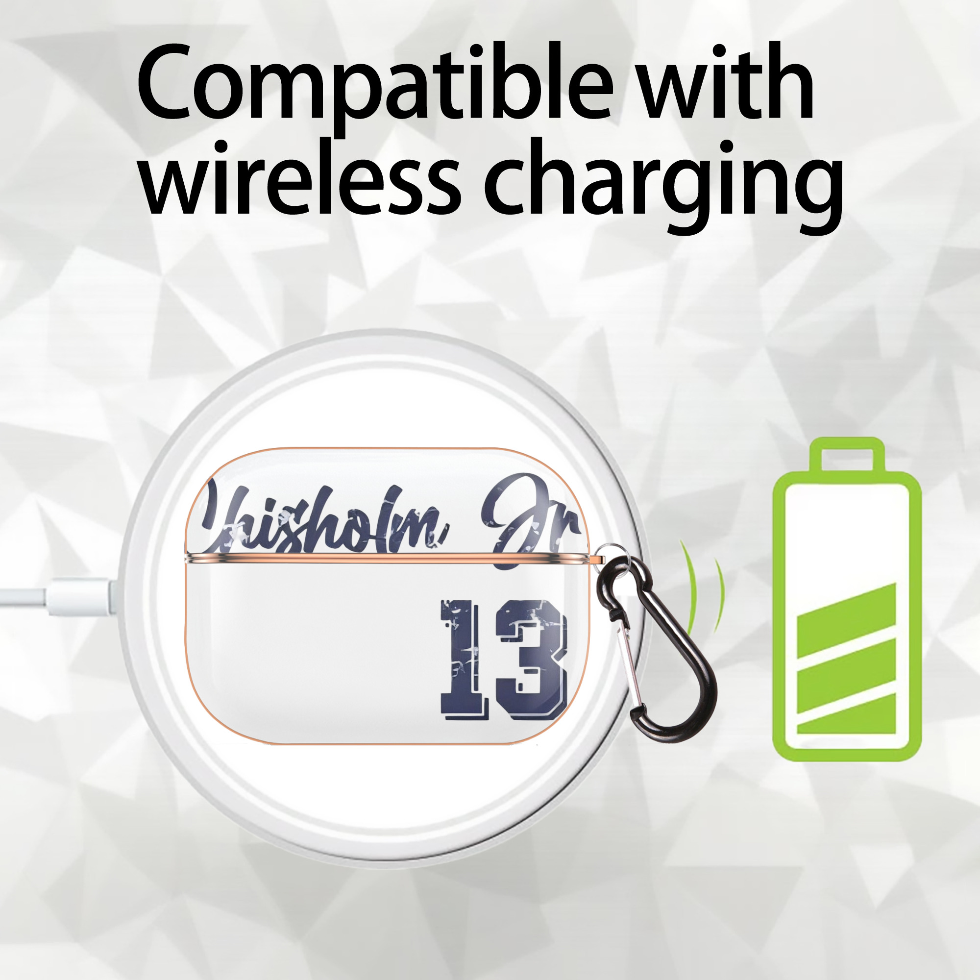 Jazz Chisholm Jr. 29 AirPods Pro Protective Case Rose Gold, Flexible PC Material, Precise Fit, Anti-Slip Cover, Full Protection, Fingerprint Resistant, Washable With Keychain