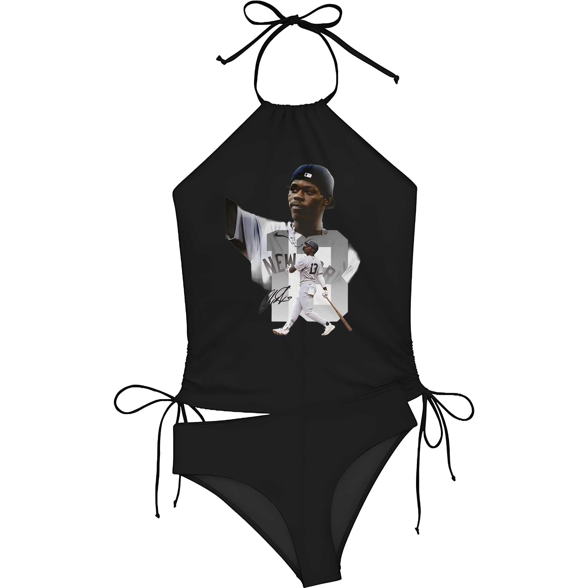 Jazz Chisholm Jr. 15 Women's Heat Transfer Printed Two-Piece Bikini Set – Sexy One-Shoulder Top & Triangle Bottom, Soft Nylon-Spandex, Perfect for Beach, Pool & Vacation