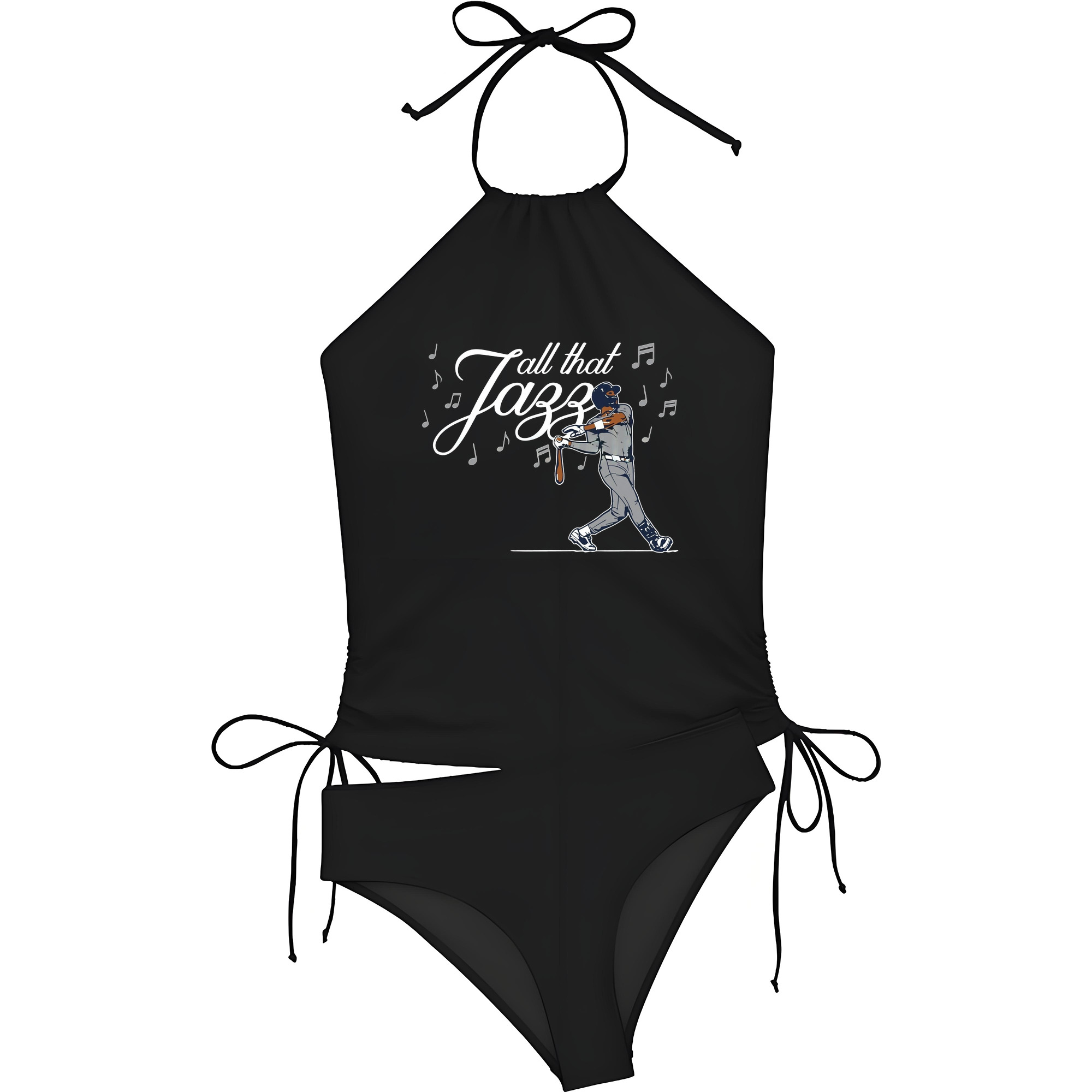 Jazz Chisholm Jr. 24 Women's Heat Transfer Printed Two-Piece Bikini Set – Sexy One-Shoulder Top & Triangle Bottom, Soft Nylon-Spandex, Perfect for Beach, Pool & Vacation