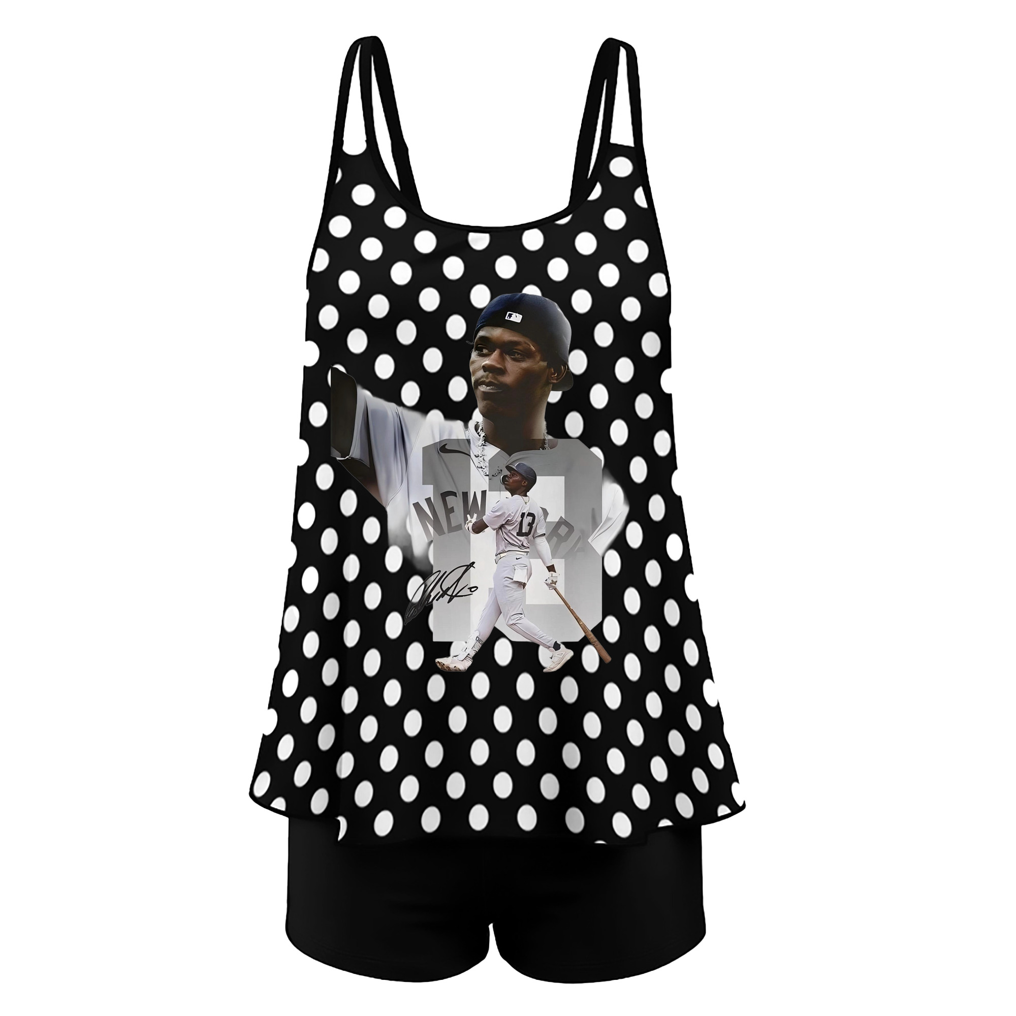 Jazz Chisholm Jr. 15 Women’s Heat Transfer Printed Two-Piece Swimsuit Set – Sexy Double Strap Bandeau Top & Boyshort Bottoms, Soft Nylon-Spandex, Perfect for Beach, Pool & Vacation