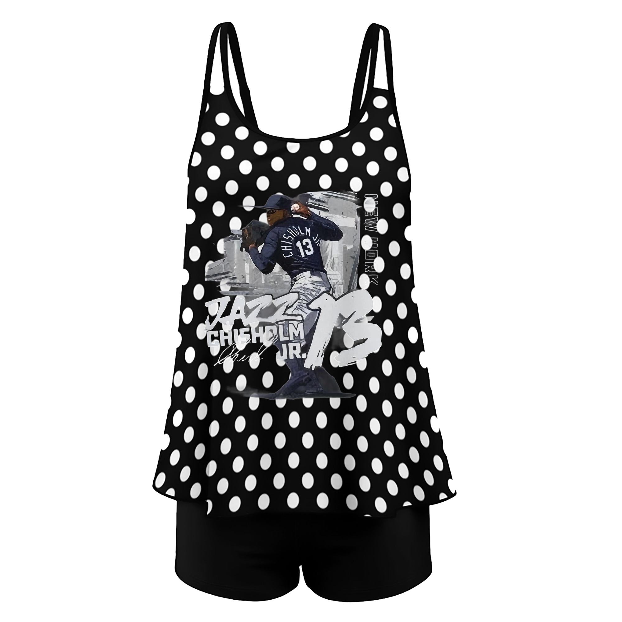 Jazz Chisholm Jr. 20 Women’s Heat Transfer Printed Two-Piece Swimsuit Set – Sexy Double Strap Bandeau Top & Boyshort Bottoms, Soft Nylon-Spandex, Perfect for Beach, Pool & Vacation