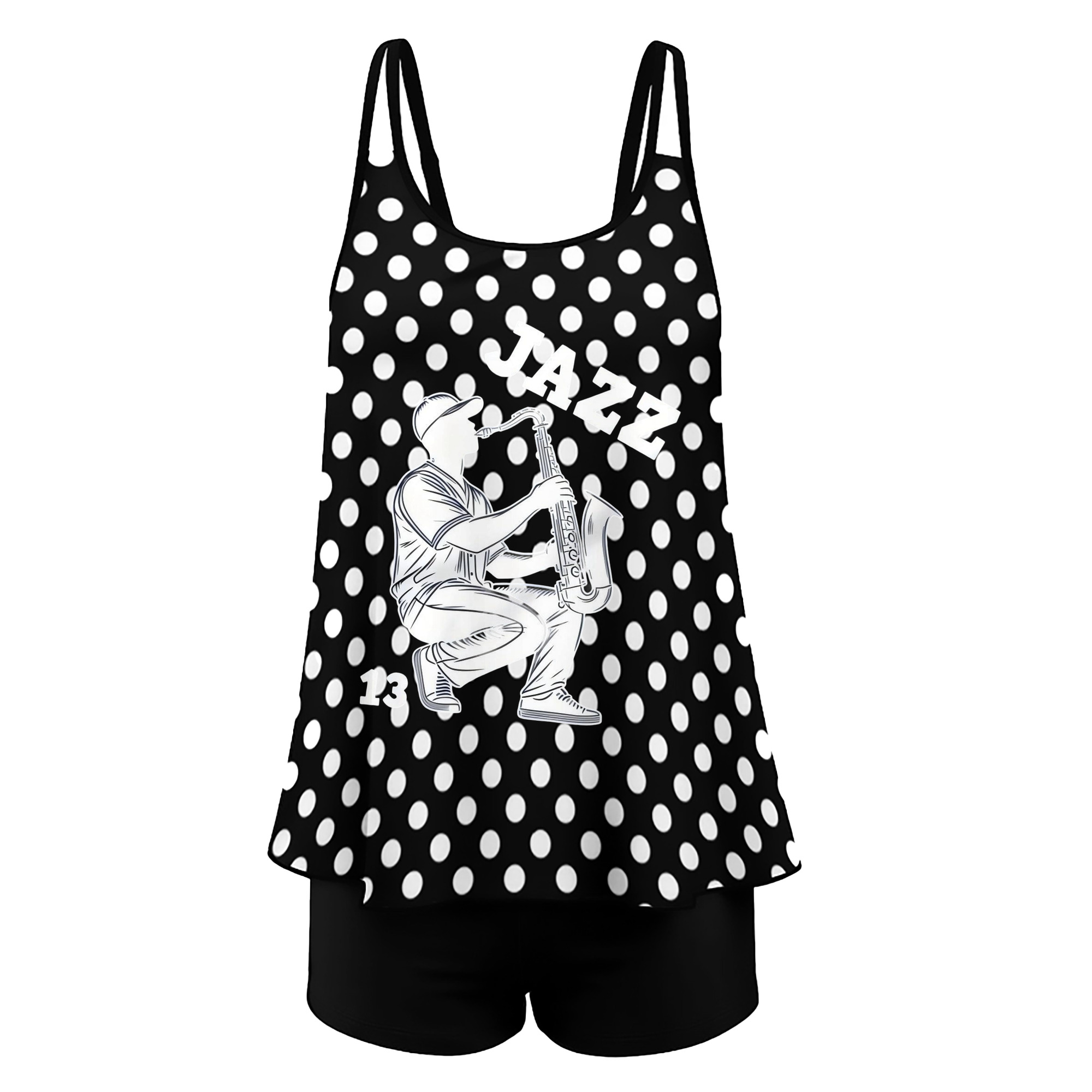 Jazz Chisholm Jr. 21 Women’s Heat Transfer Printed Two-Piece Swimsuit Set – Sexy Double Strap Bandeau Top & Boyshort Bottoms, Soft Nylon-Spandex, Perfect for Beach, Pool & Vacation