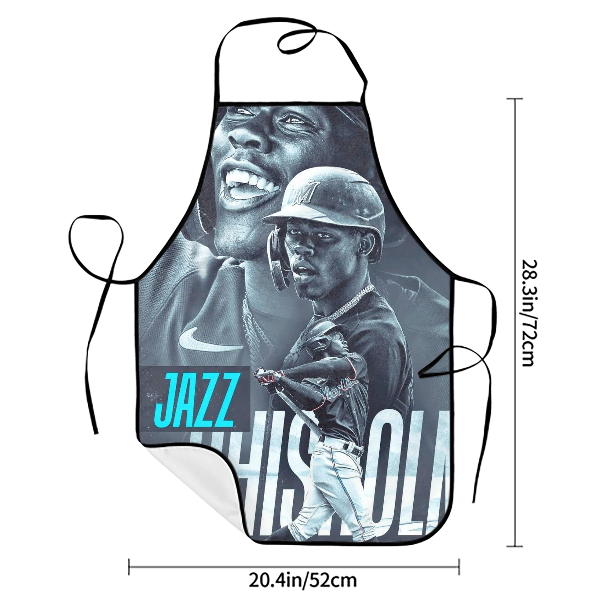 Jazz Chisholm Jr. 45 Stain-Resistant Polyester Apron With Pocket – Full Print, Waterproof, Anti-Wrinkle, Anti-Pilling – Ideal For Kitchen, BBQ, Restaurant, Salon & More