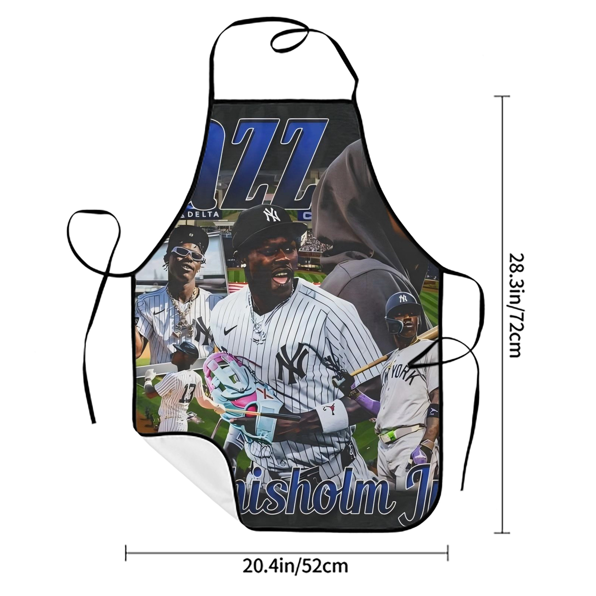 Jazz Chisholm Jr. 55 Stain-Resistant Polyester Apron With Pocket – Full Print, Waterproof, Anti-Wrinkle, Anti-Pilling – Ideal For Kitchen, BBQ, Restaurant, Salon & More