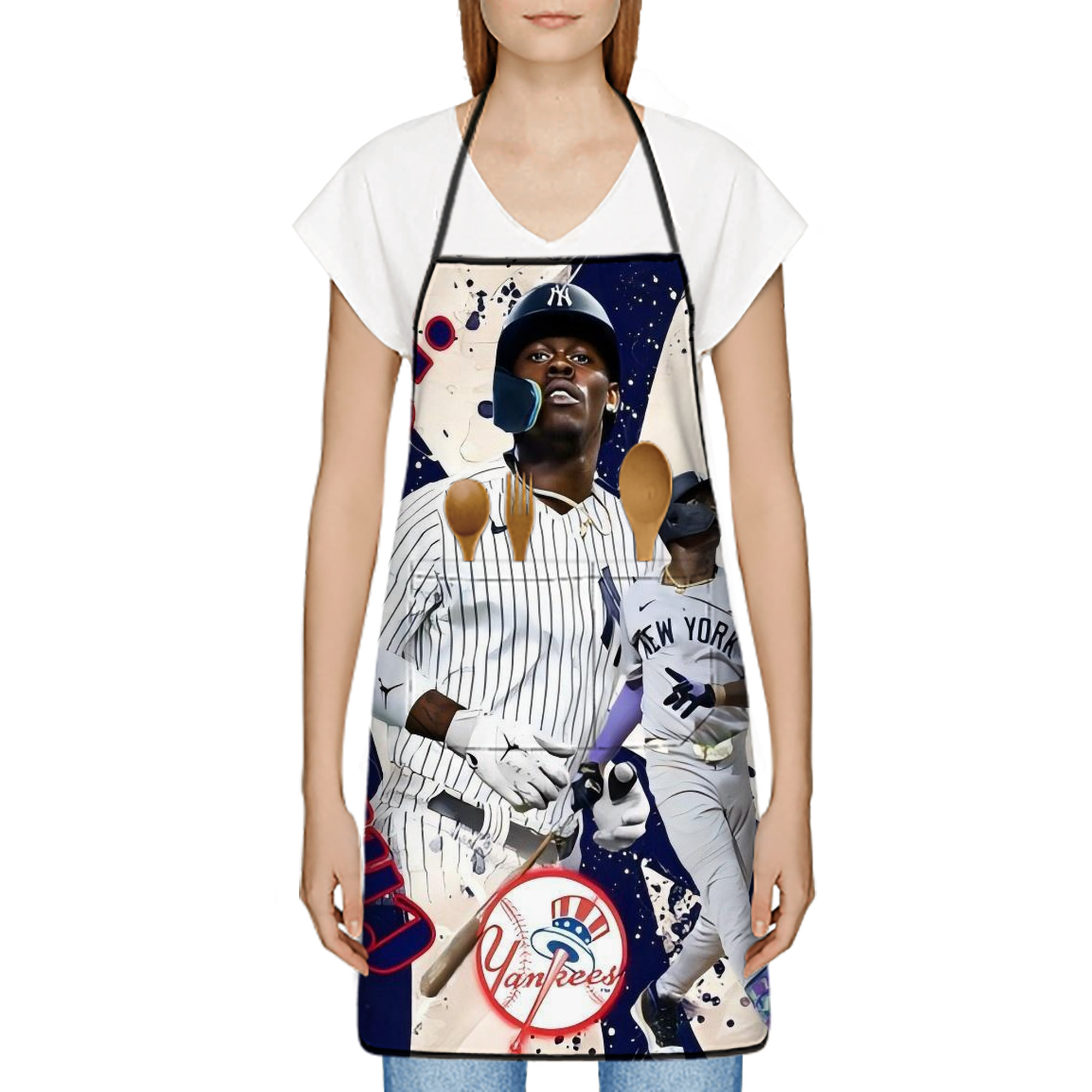 Jazz Chisholm Jr. 48 Stain-Resistant Polyester Apron With Pocket – Full Print, Waterproof, Anti-Wrinkle, Anti-Pilling – Ideal For Kitchen, BBQ, Restaurant, Salon & More
