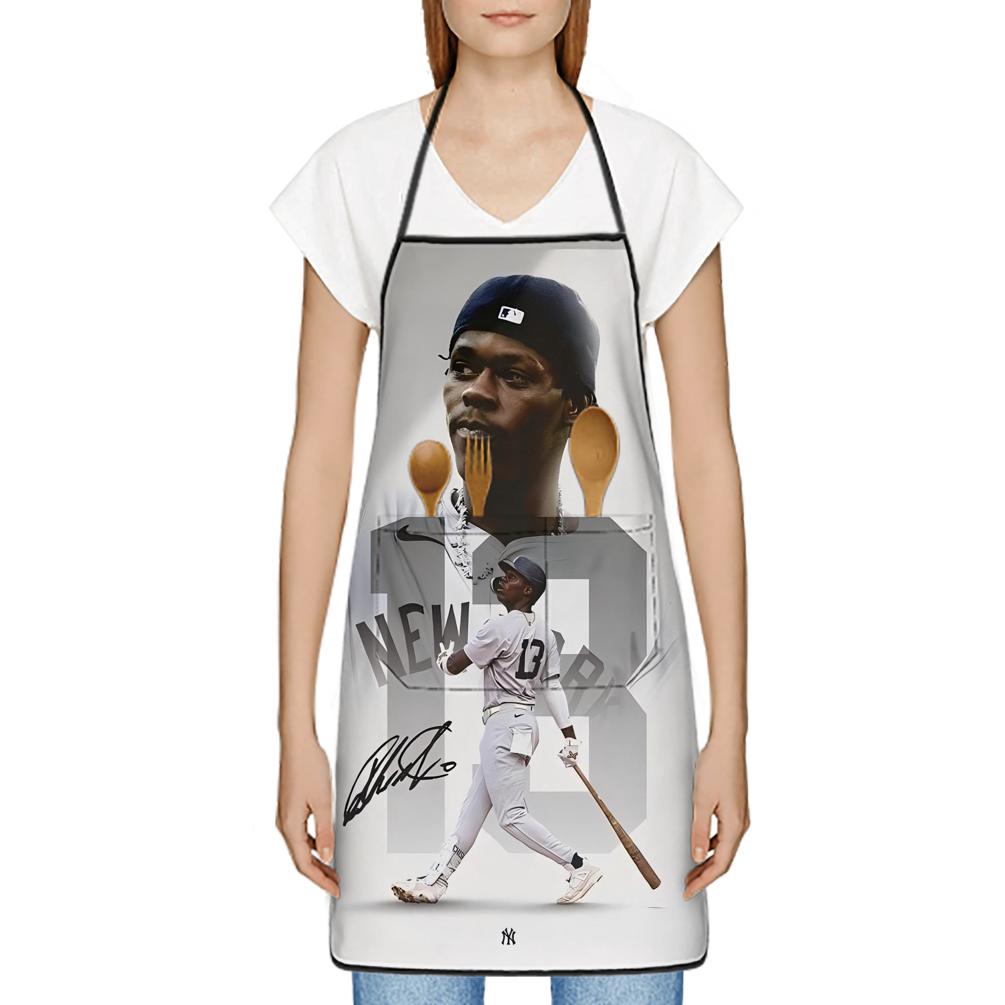 Jazz Chisholm Jr. 50 Stain-Resistant Polyester Apron With Pocket – Full Print, Waterproof, Anti-Wrinkle, Anti-Pilling – Ideal For Kitchen, BBQ, Restaurant, Salon & More