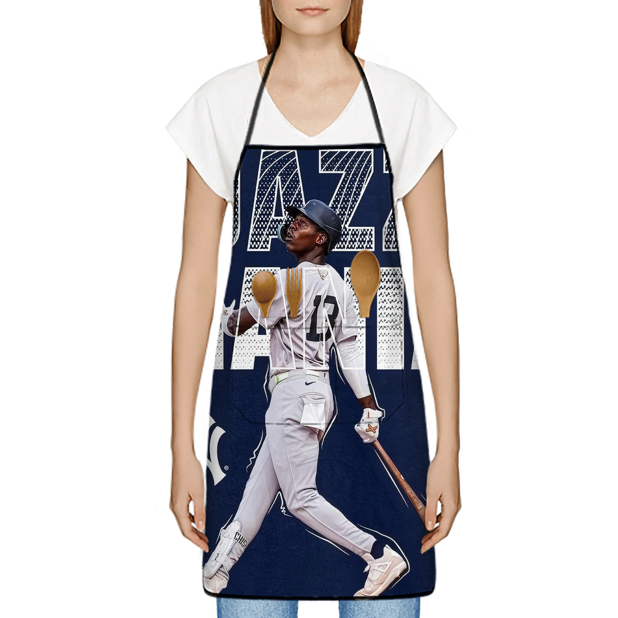 Jazz Chisholm Jr. 51 Stain-Resistant Polyester Apron With Pocket – Full Print, Waterproof, Anti-Wrinkle, Anti-Pilling – Ideal For Kitchen, BBQ, Restaurant, Salon & More