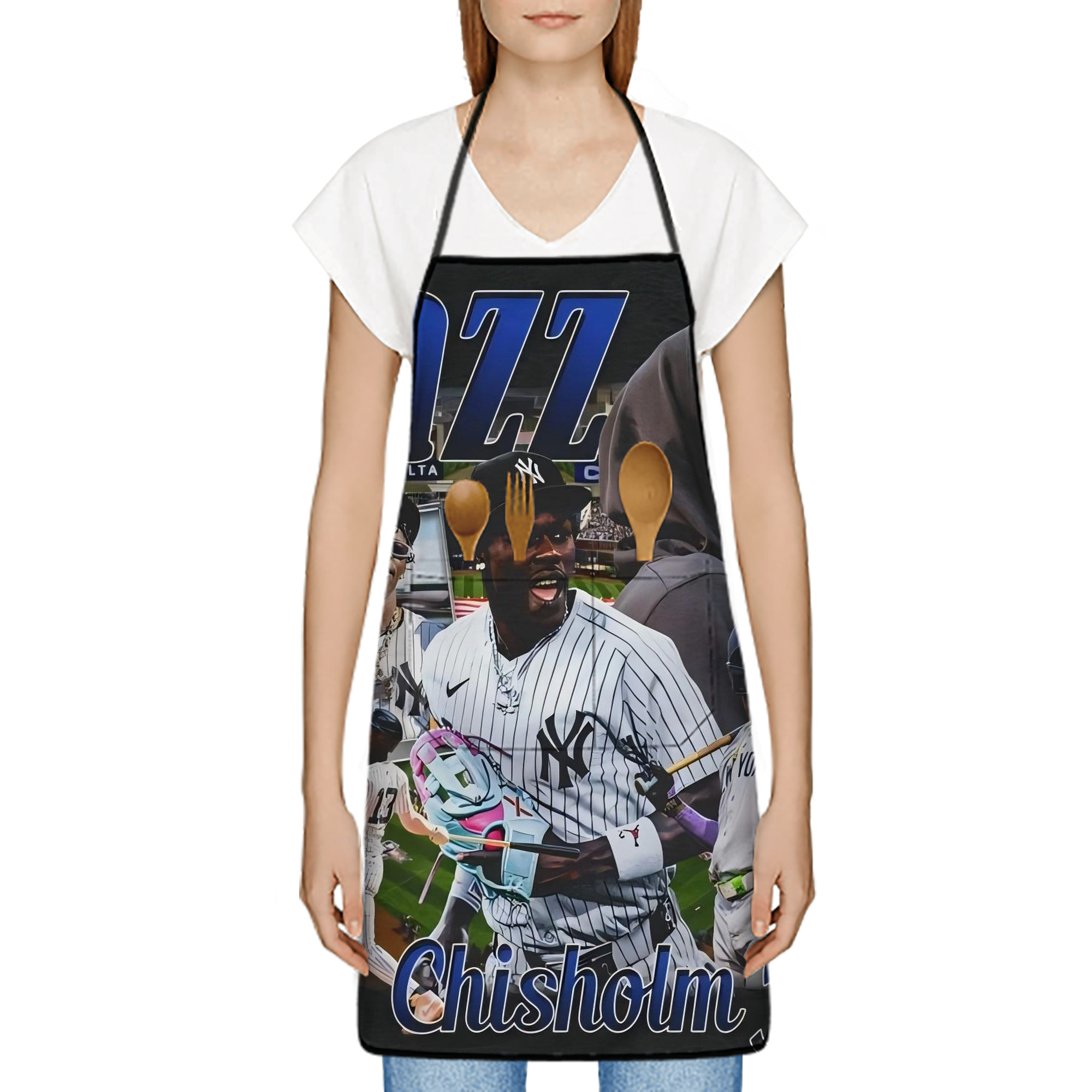 Jazz Chisholm Jr. 55 Stain-Resistant Polyester Apron With Pocket – Full Print, Waterproof, Anti-Wrinkle, Anti-Pilling – Ideal For Kitchen, BBQ, Restaurant, Salon & More