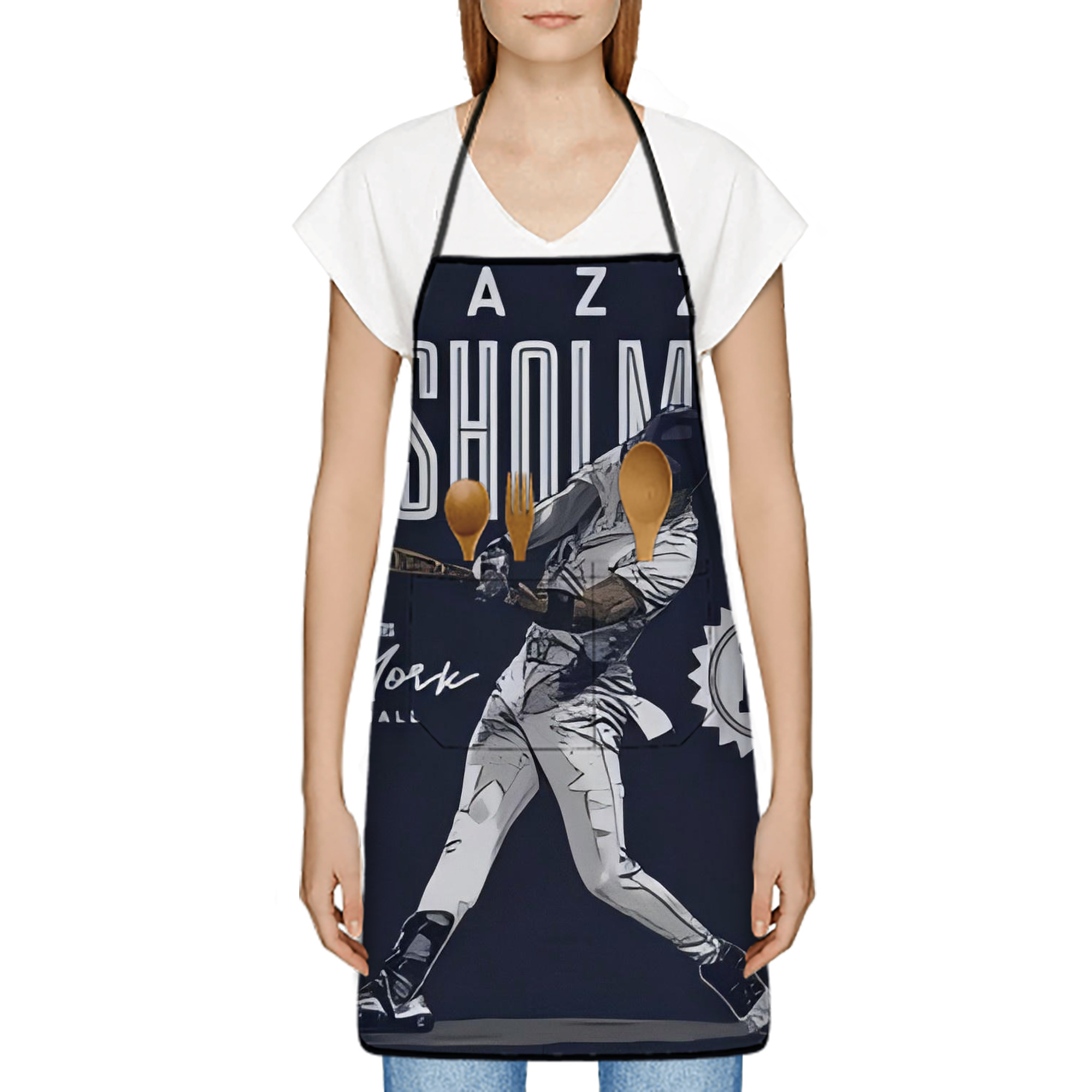 Jazz Chisholm Jr. 60 Stain-Resistant Polyester Apron With Pocket – Full Print, Waterproof, Anti-Wrinkle, Anti-Pilling – Ideal For Kitchen, BBQ, Restaurant, Salon & More