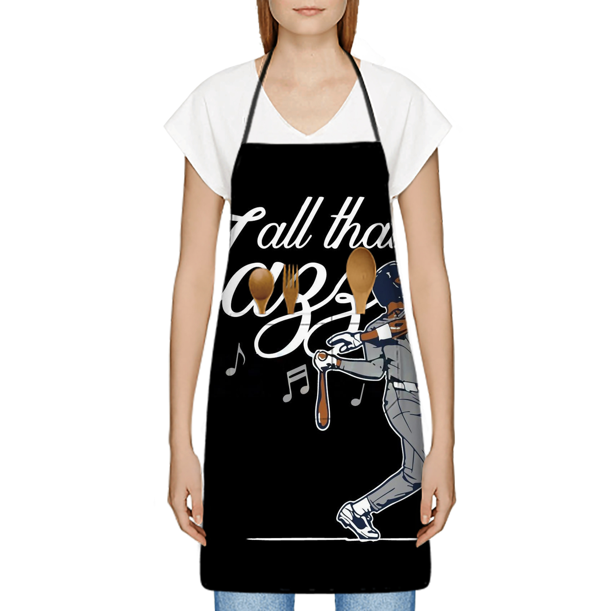 Jazz Chisholm Jr. 62 Stain-Resistant Polyester Apron With Pocket – Full Print, Waterproof, Anti-Wrinkle, Anti-Pilling – Ideal For Kitchen, BBQ, Restaurant, Salon & More