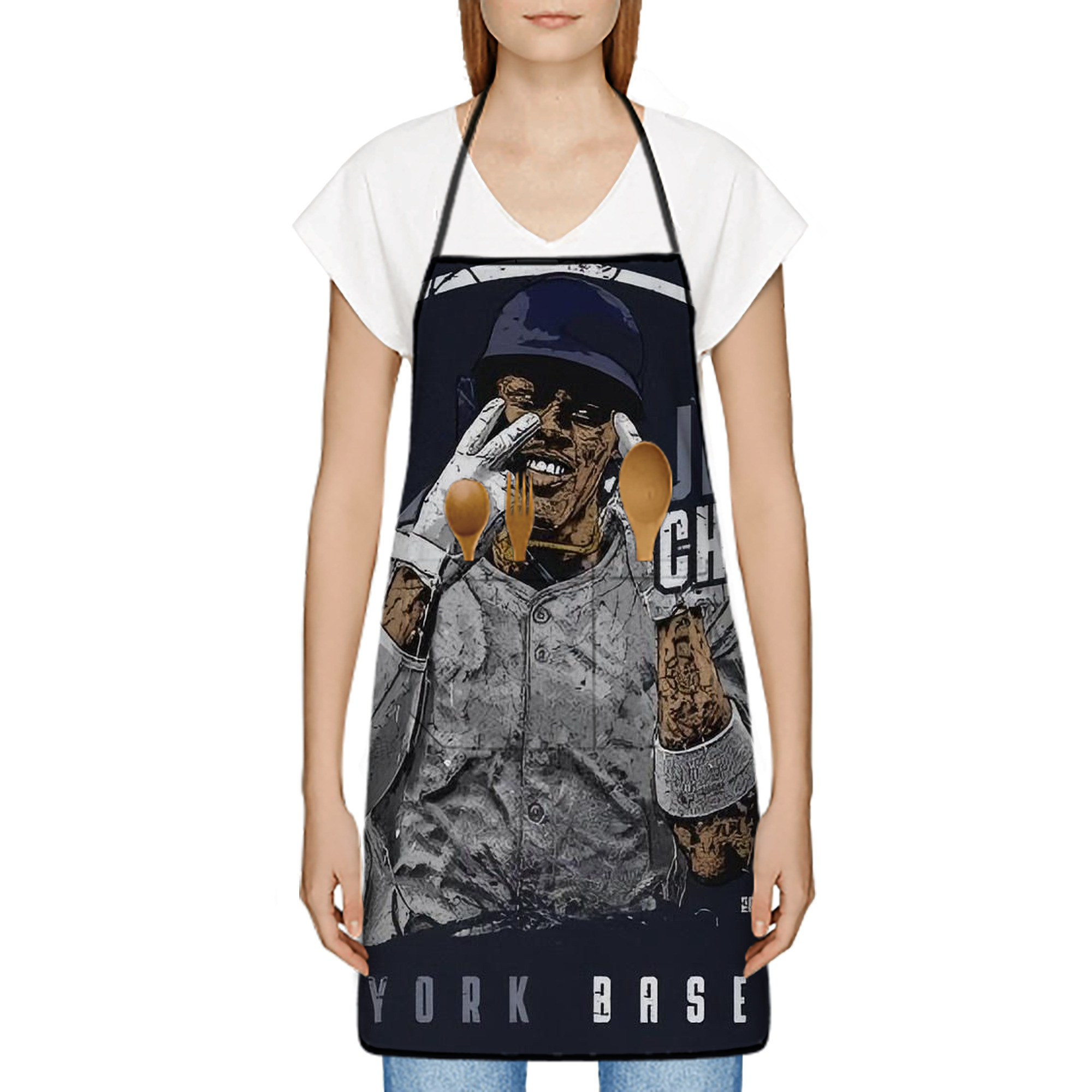 Jazz Chisholm Jr. 65 Stain-Resistant Polyester Apron With Pocket – Full Print, Waterproof, Anti-Wrinkle, Anti-Pilling – Ideal For Kitchen, BBQ, Restaurant, Salon & More