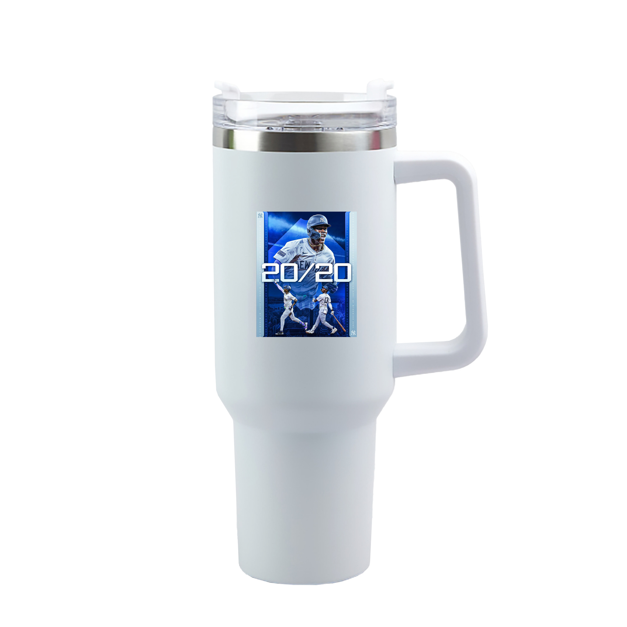 Jazz Chisholm Jr. 34 40oz Handle Car Tumbler – Durable Stainless Steel Travel Mug With UV Print – Double Wall Insulated, Fits Most Car Cup Holders