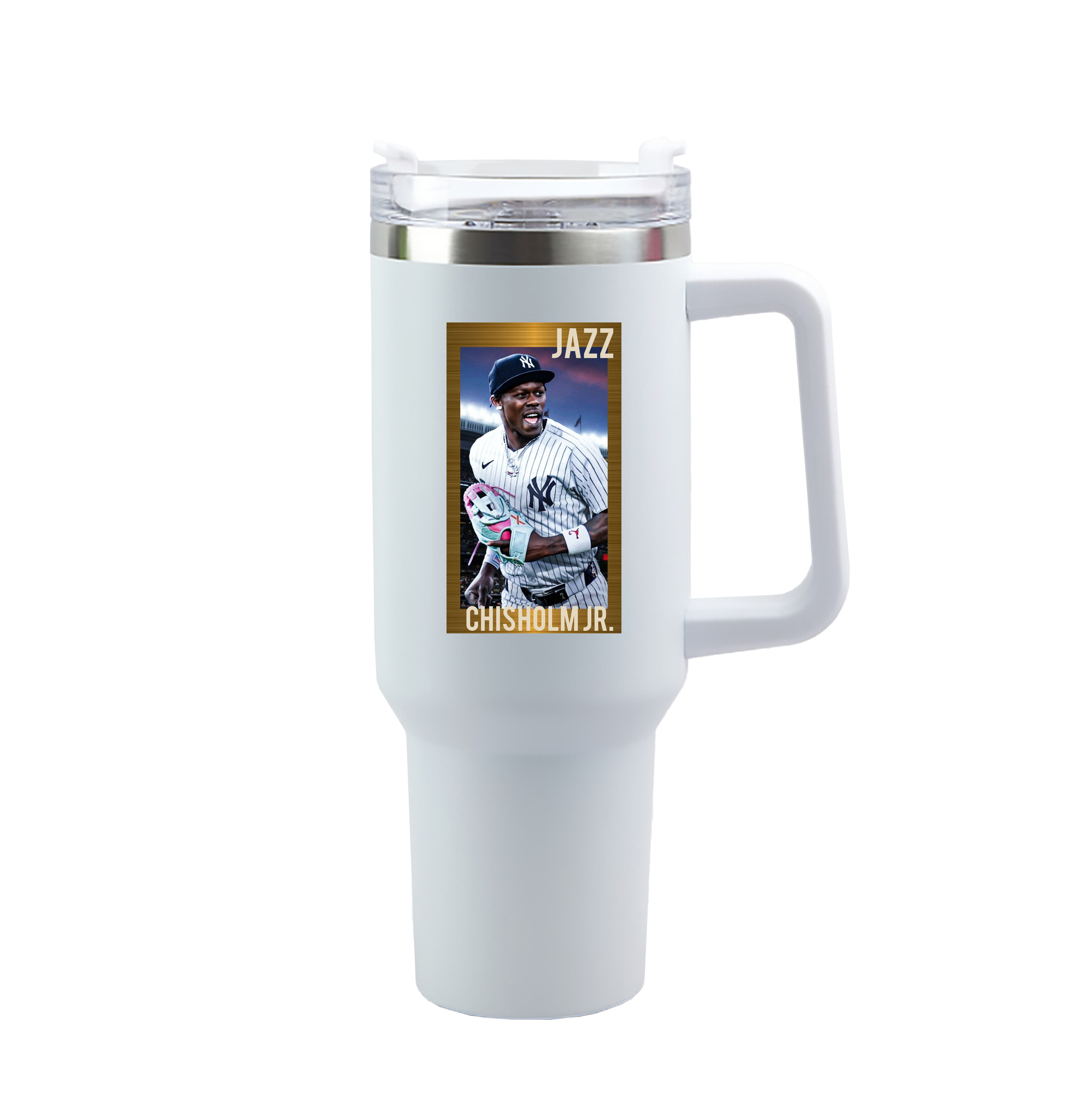 Jazz Chisholm Jr. 44 40oz Handle Car Tumbler – Durable Stainless Steel Travel Mug With UV Print – Double Wall Insulated, Fits Most Car Cup Holders