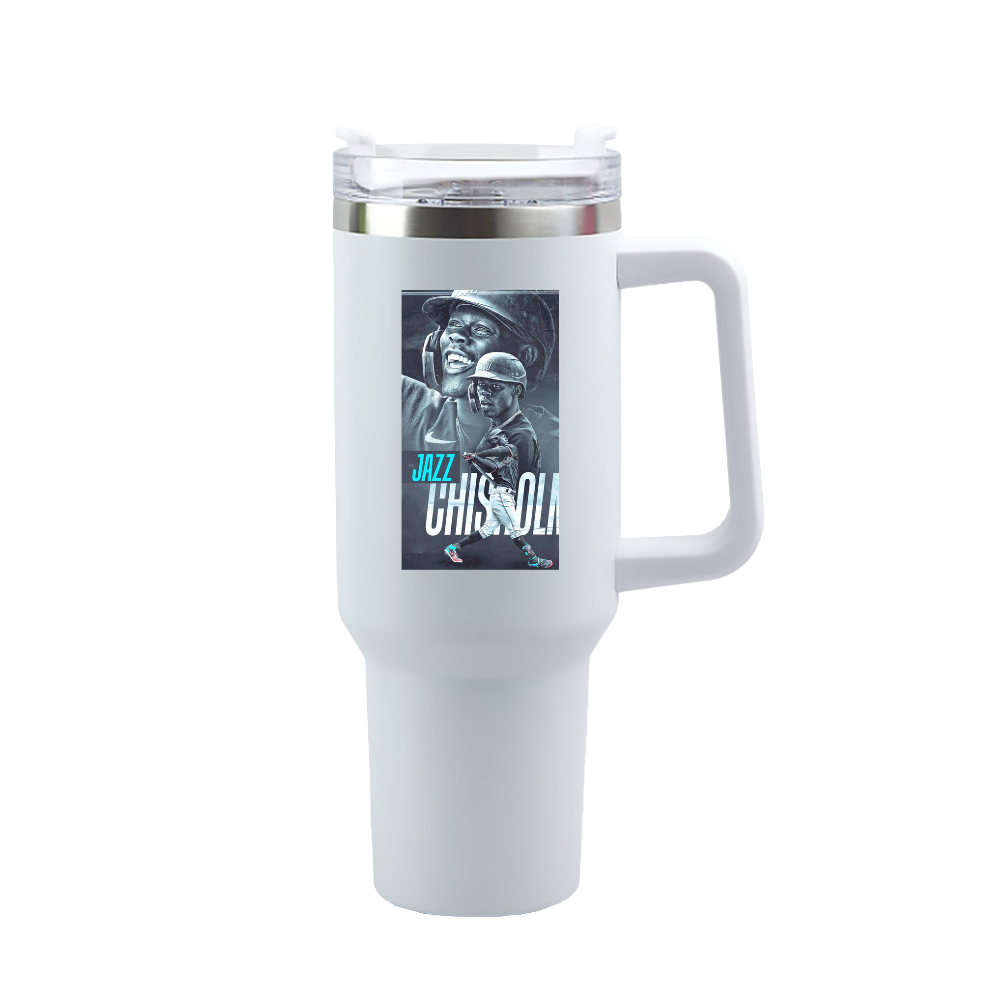 Jazz Chisholm Jr. 45 40oz Handle Car Tumbler – Durable Stainless Steel Travel Mug With UV Print – Double Wall Insulated, Fits Most Car Cup Holders