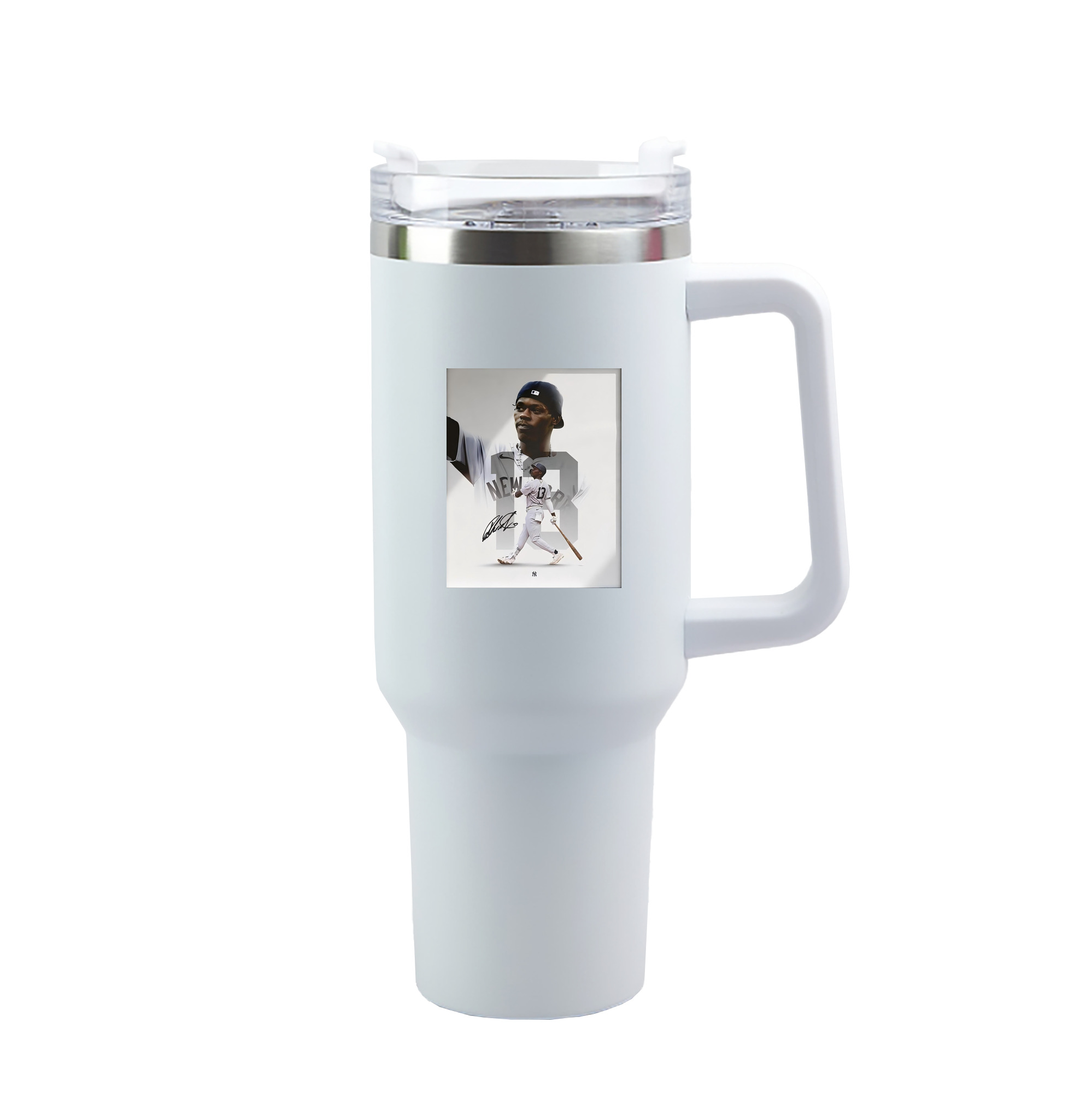 Jazz Chisholm Jr. 50 40oz Handle Car Tumbler – Durable Stainless Steel Travel Mug With UV Print – Double Wall Insulated, Fits Most Car Cup Holders