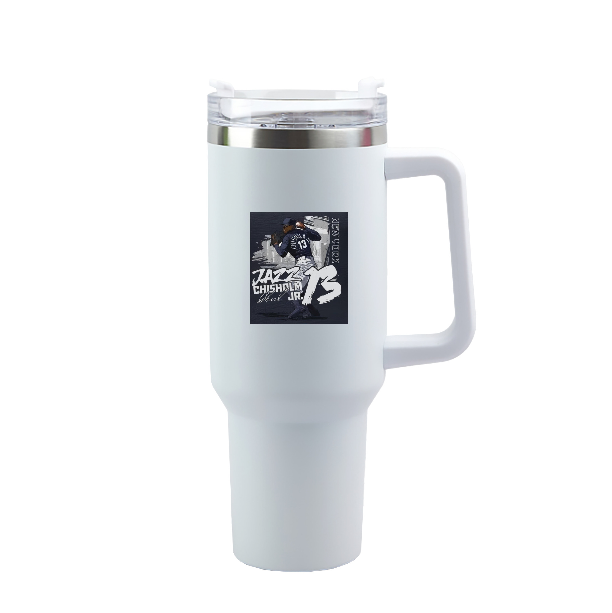 Jazz Chisholm Jr. 61 40oz Handle Car Tumbler – Durable Stainless Steel Travel Mug With UV Print – Double Wall Insulated, Fits Most Car Cup Holders