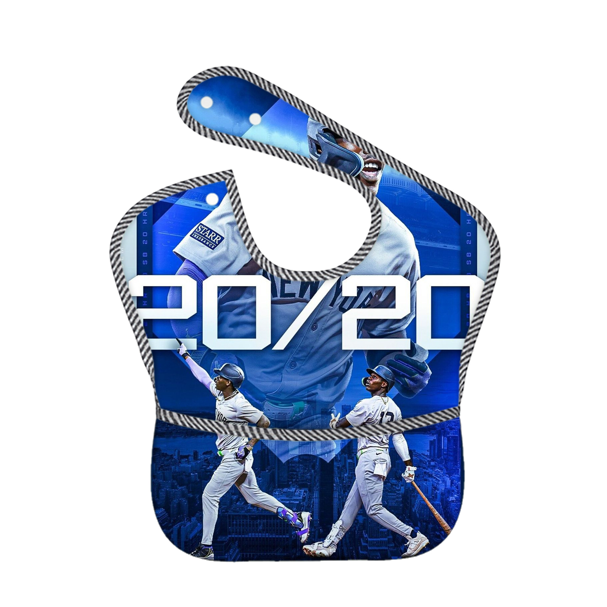 Jazz Chisholm Jr. 34 Adjustable Waterproof Toddler Bib – Full-Print Durable Polyester – Foldable Crumb Pocket – Easy Snap Closure – Soft