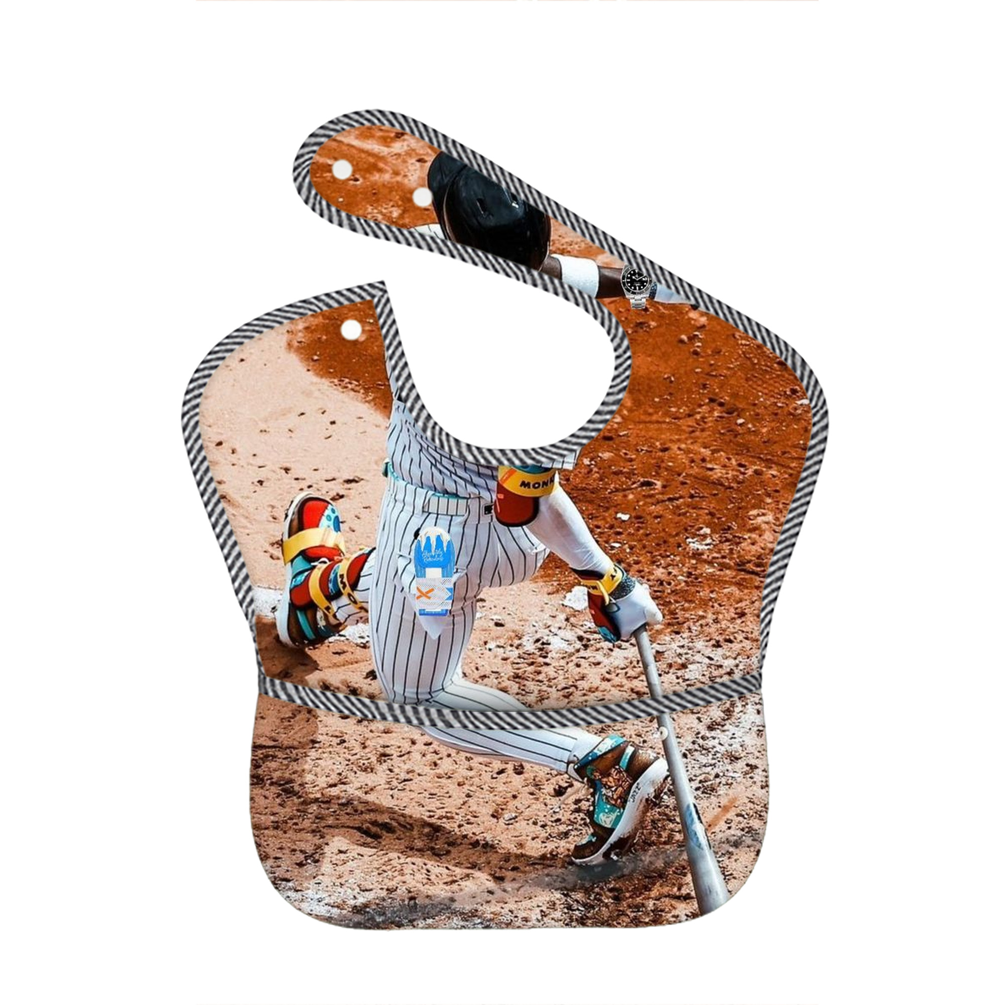 Jazz Chisholm Jr. 35 Adjustable Waterproof Toddler Bib – Full-Print Durable Polyester – Foldable Crumb Pocket – Easy Snap Closure – Soft