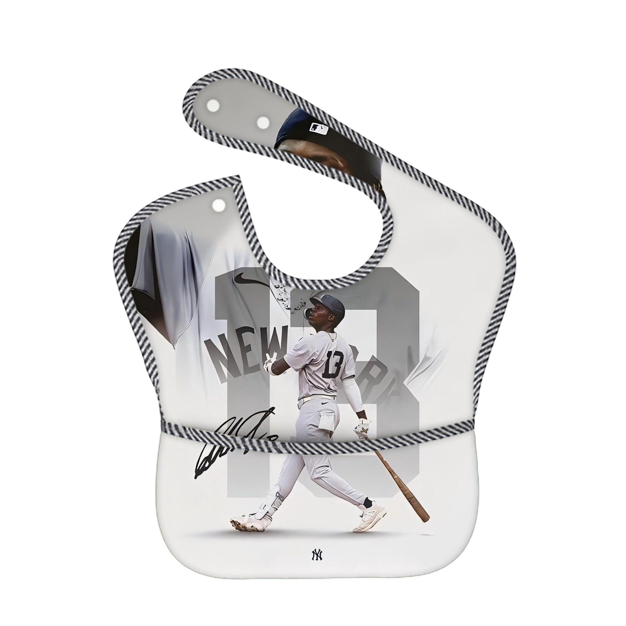 Jazz Chisholm Jr. 50 Adjustable Waterproof Toddler Bib – Full-Print Durable Polyester – Foldable Crumb Pocket – Easy Snap Closure – Soft