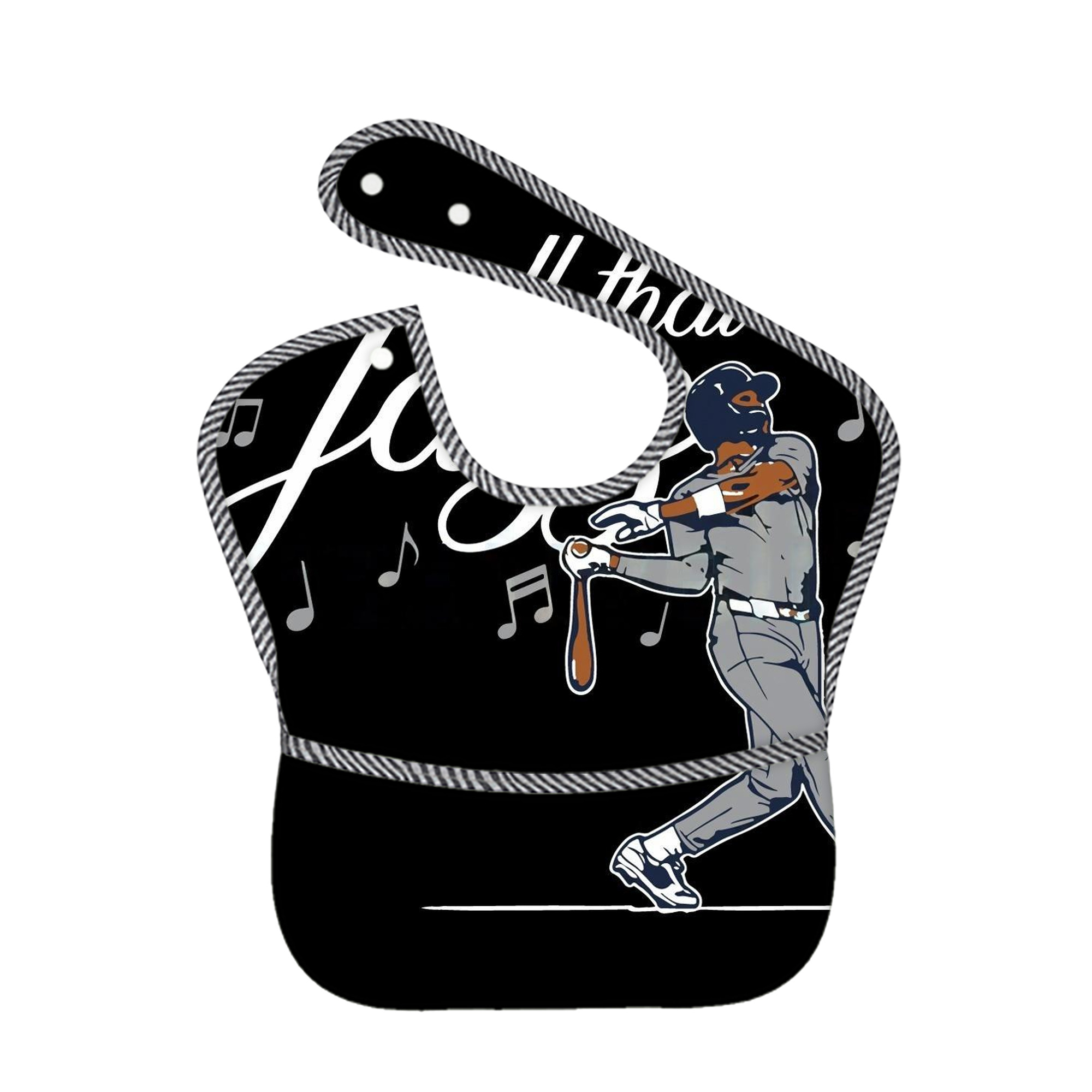 Jazz Chisholm Jr. 62 Adjustable Waterproof Toddler Bib – Full-Print Durable Polyester – Foldable Crumb Pocket – Easy Snap Closure – Soft