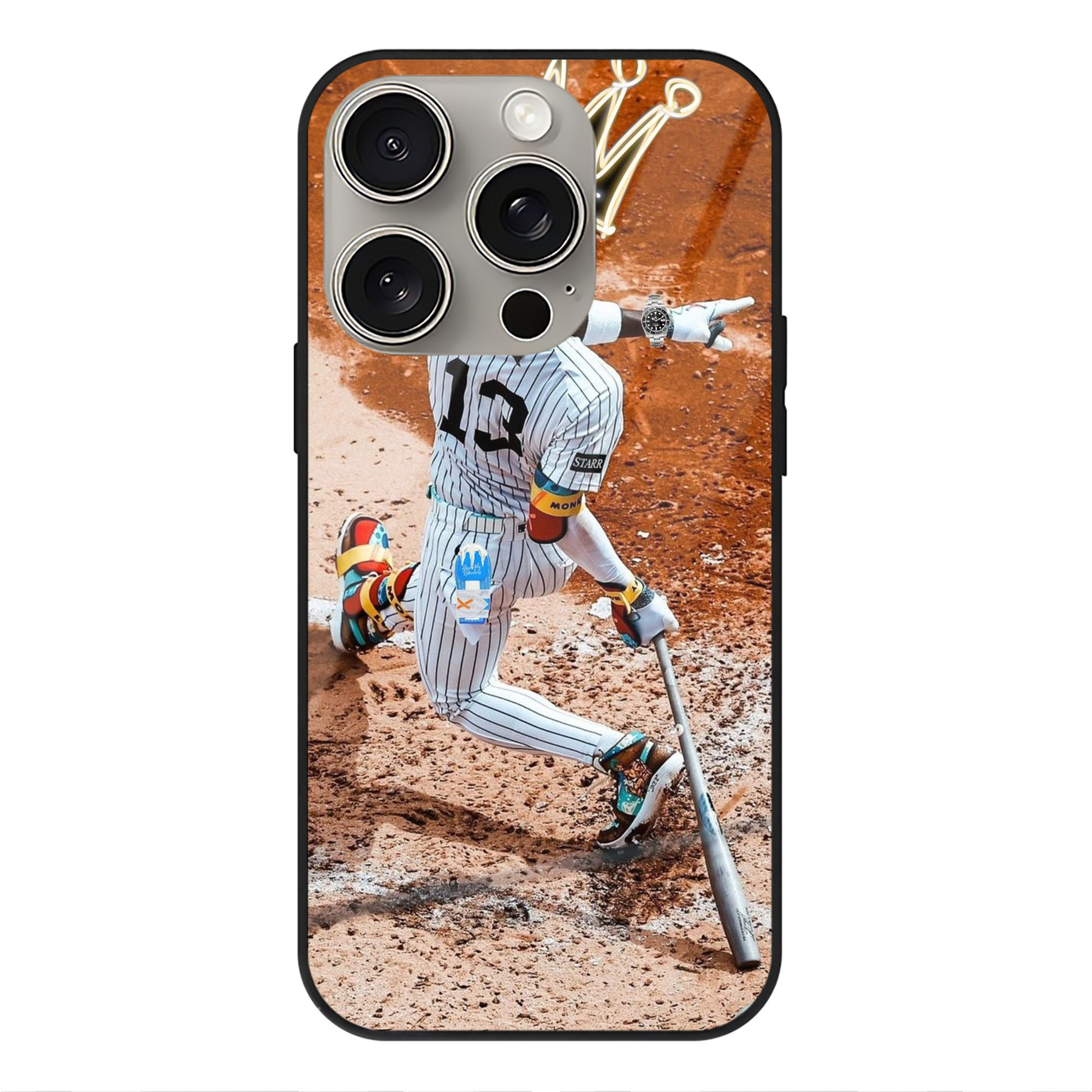 Jazz Chisholm Jr. 35 IPhone 15 Pro Mirror Phone Case – UV Printed Glass + TPU – Scratch-Resistant, Wireless Charging Compatible, Precise Fit & Stylish Design