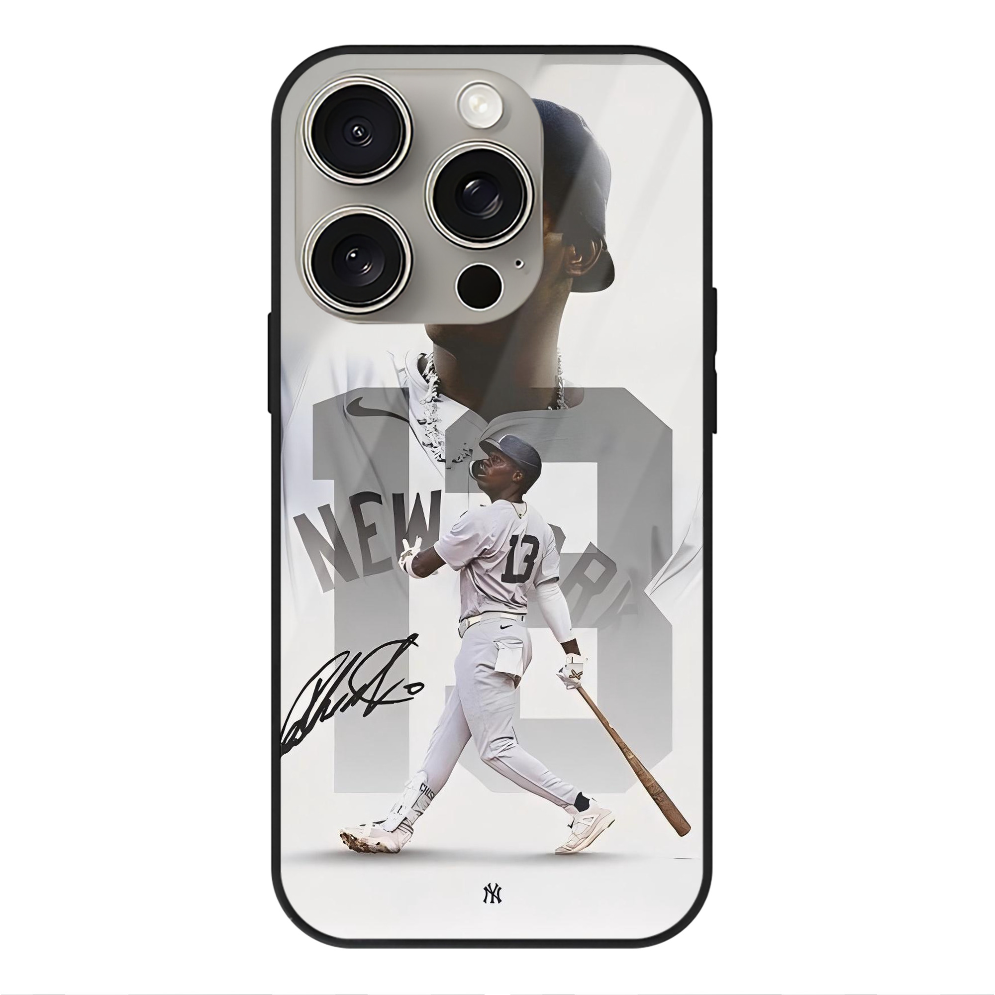 Jazz Chisholm Jr. 50 IPhone 15 Pro Mirror Phone Case – UV Printed Glass + TPU – Scratch-Resistant, Wireless Charging Compatible, Precise Fit & Stylish Design