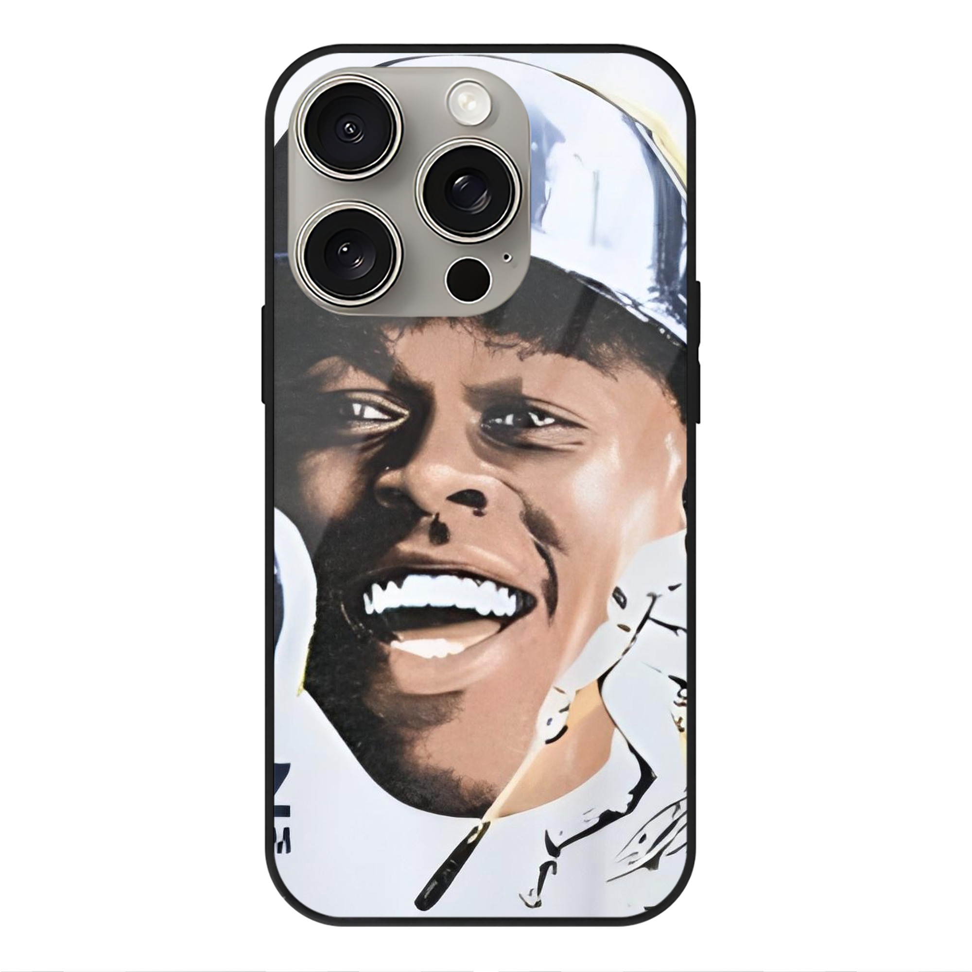 Jazz Chisholm Jr. 52 IPhone 15 Pro Mirror Phone Case – UV Printed Glass + TPU – Scratch-Resistant, Wireless Charging Compatible, Precise Fit & Stylish Design