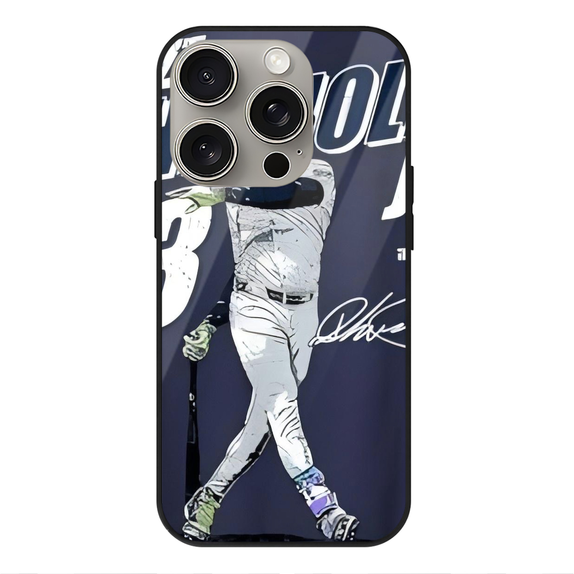 Jazz Chisholm Jr. 59 IPhone 15 Pro Mirror Phone Case – UV Printed Glass + TPU – Scratch-Resistant, Wireless Charging Compatible, Precise Fit & Stylish Design