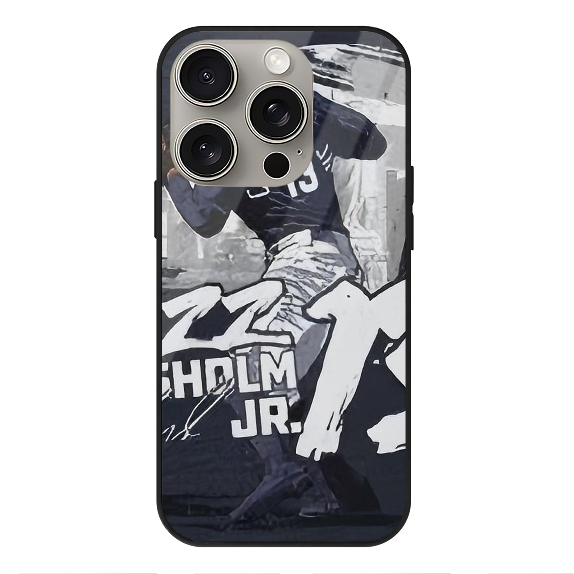 Jazz Chisholm Jr. 61 IPhone 15 Pro Mirror Phone Case – UV Printed Glass + TPU – Scratch-Resistant, Wireless Charging Compatible, Precise Fit & Stylish Design