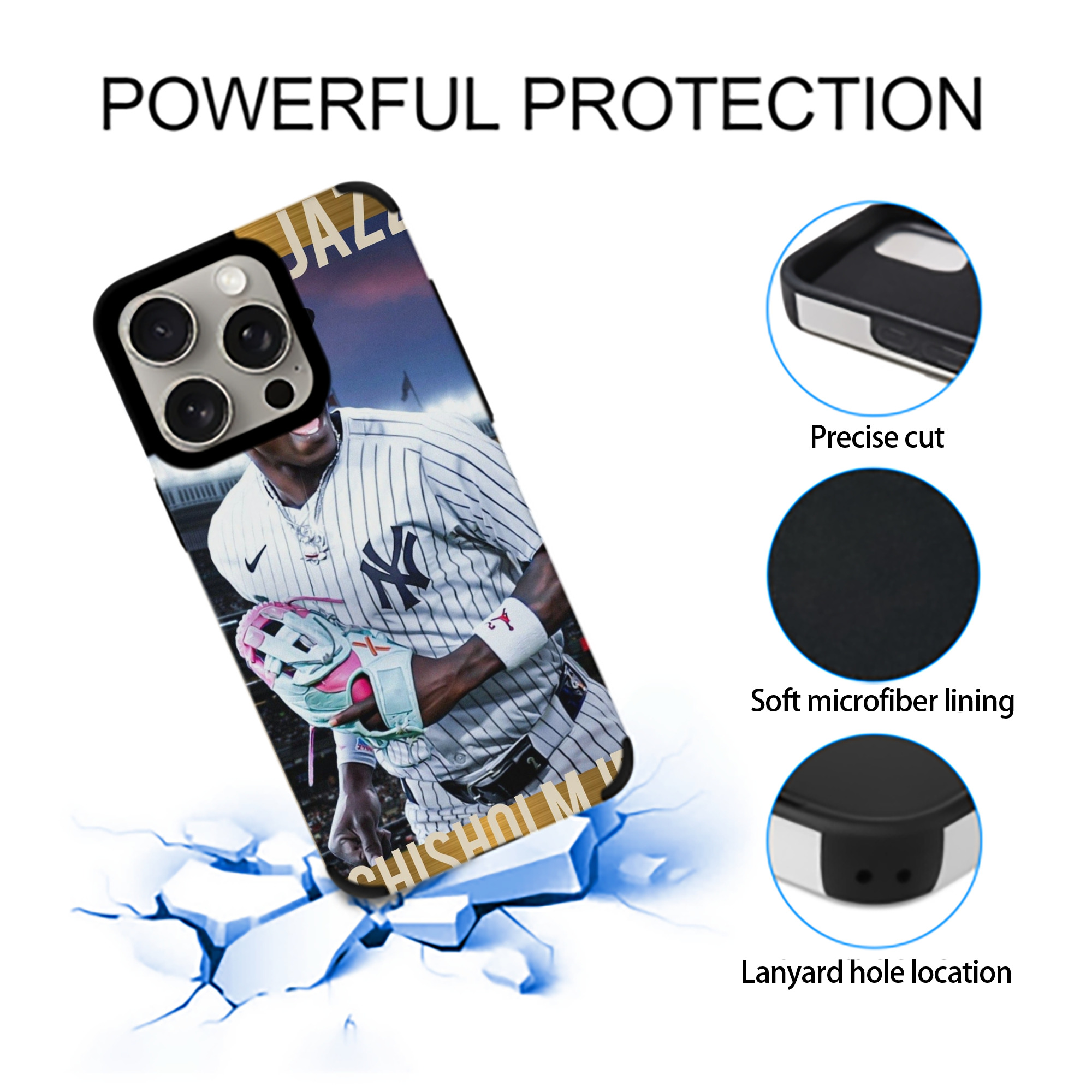 Jazz Chisholm Jr. 44 IPhone 15 Pro Max PU Leather Case – Soft Lining, 360° Protection – Precise Fit, 3D Buttons, Easy Charging – Anti-Yellowing, Easy To Clean