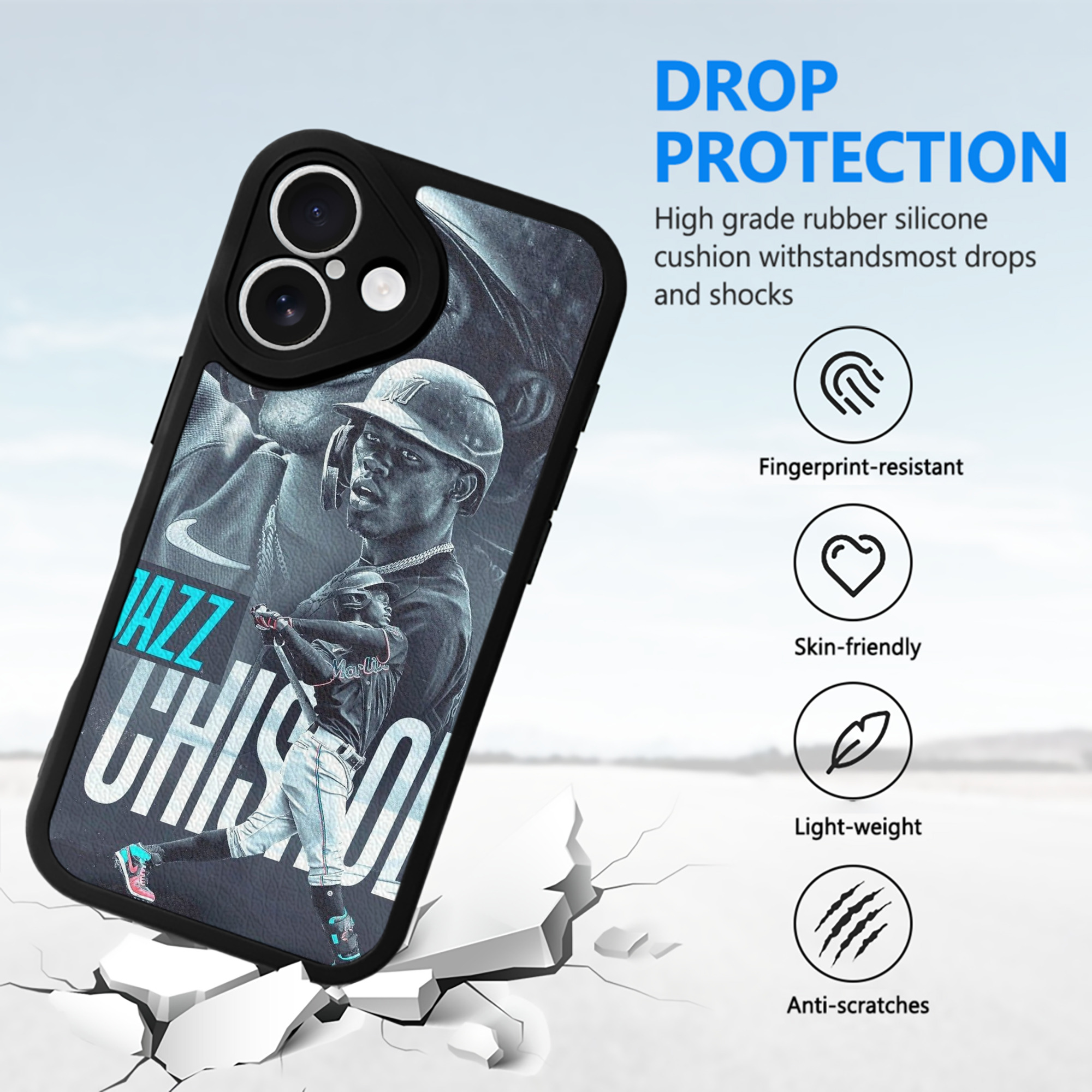 Jazz Chisholm Jr. 45 IPhone 16 Silicone Leather Case – UV Print, Lambskin Texture – Perfect Fit, Wireless Charging Compatible, Scratch Resistant, Precise Cutouts – Stylish Protection For IPhone 16