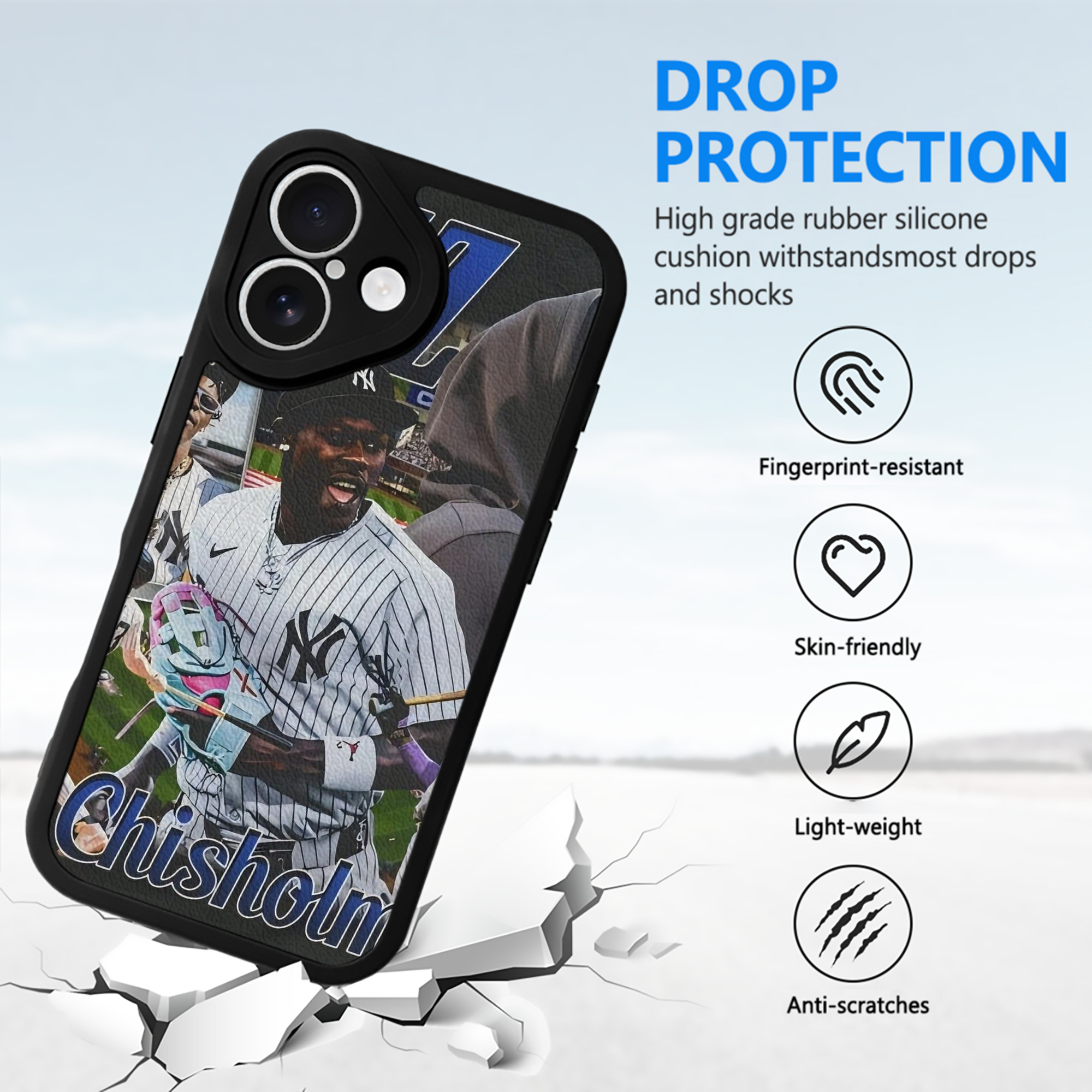 Jazz Chisholm Jr. 55 IPhone 16 Silicone Leather Case – UV Print, Lambskin Texture – Perfect Fit, Wireless Charging Compatible, Scratch Resistant, Precise Cutouts – Stylish Protection For IPhone 16