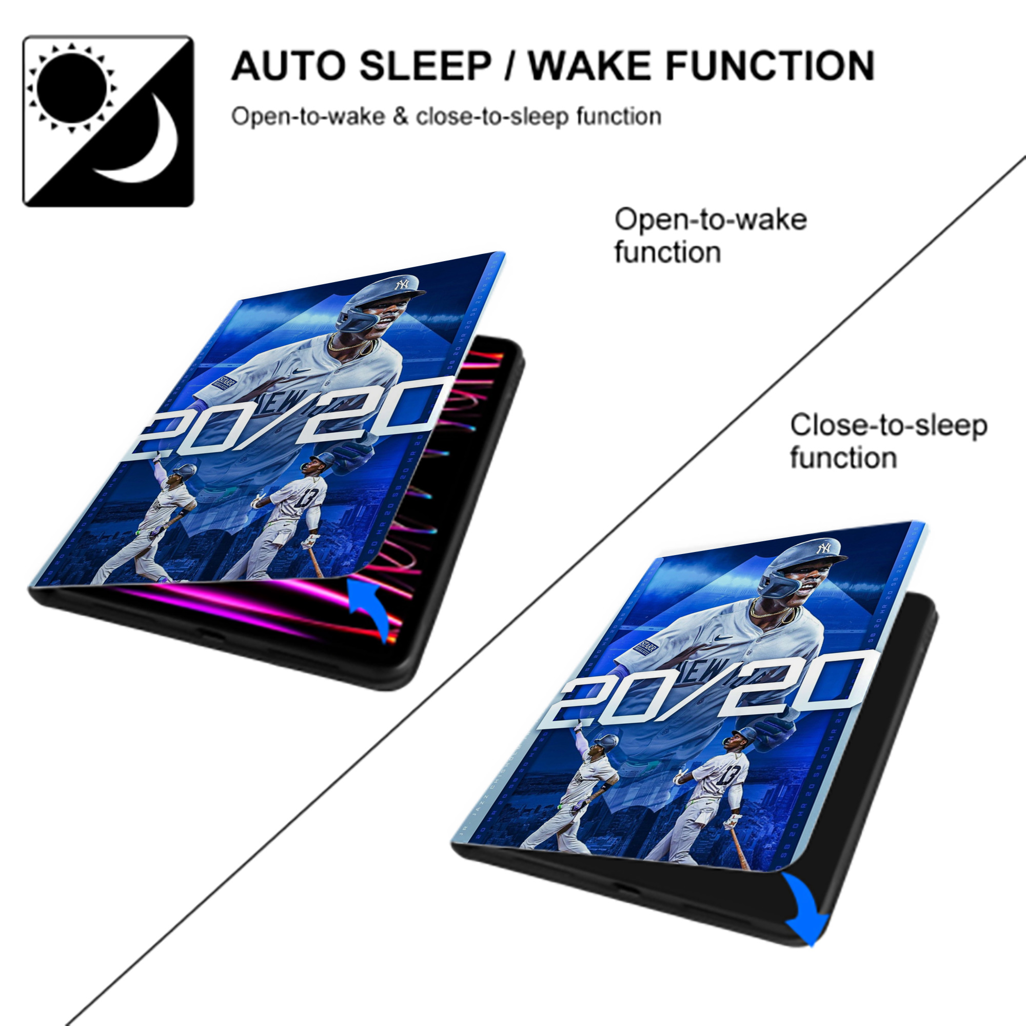 Jazz Chisholm Jr. 34 Premium Tri-Fold PU Leather & Silicone IPad Case With Pencil Slot – Fits 9.5,10.5,10.9 – Adjustable Stand, Slim, Protective