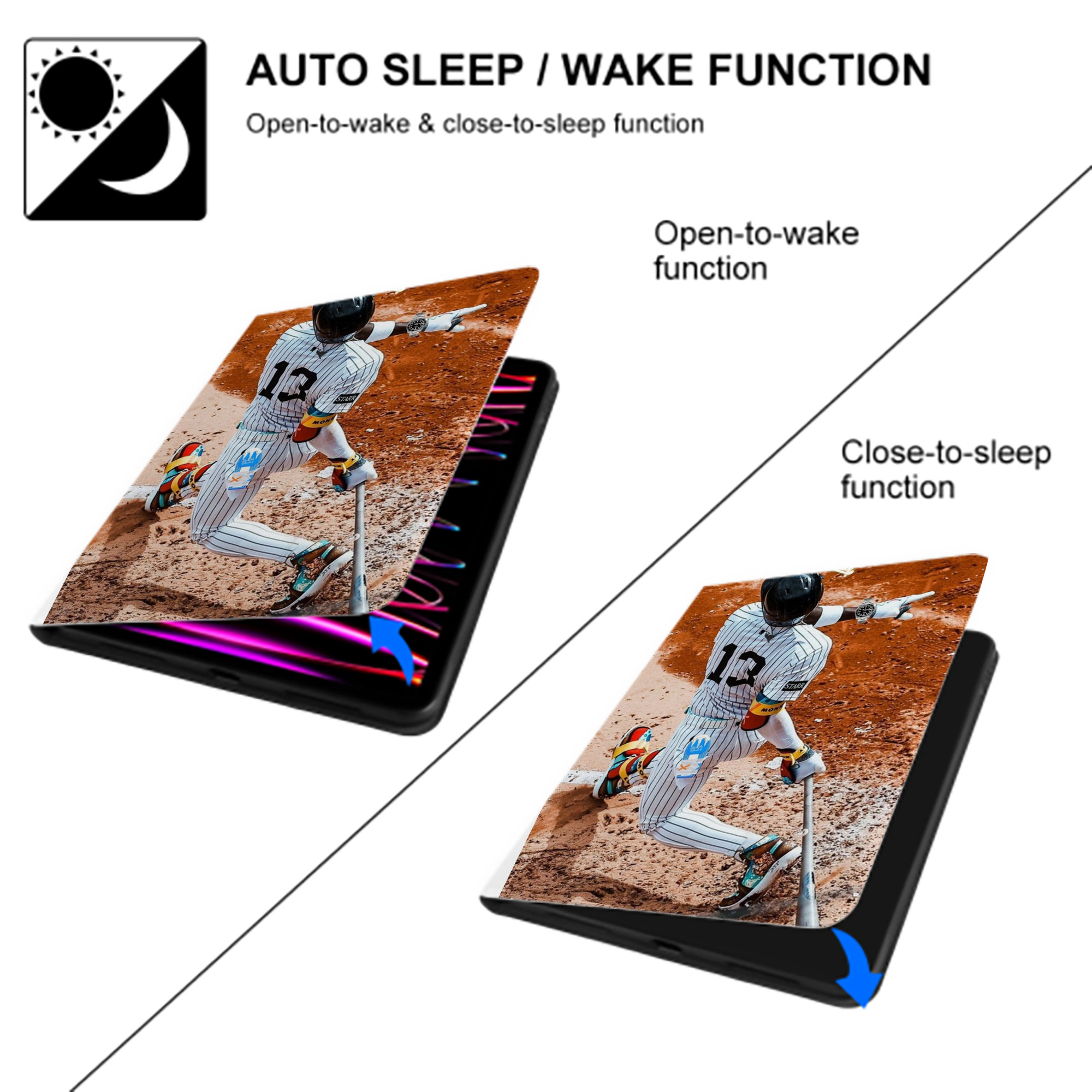 Jazz Chisholm Jr. 35 Premium Tri-Fold PU Leather & Silicone IPad Case With Pencil Slot – Fits 9.5,10.5,10.9 – Adjustable Stand, Slim, Protective