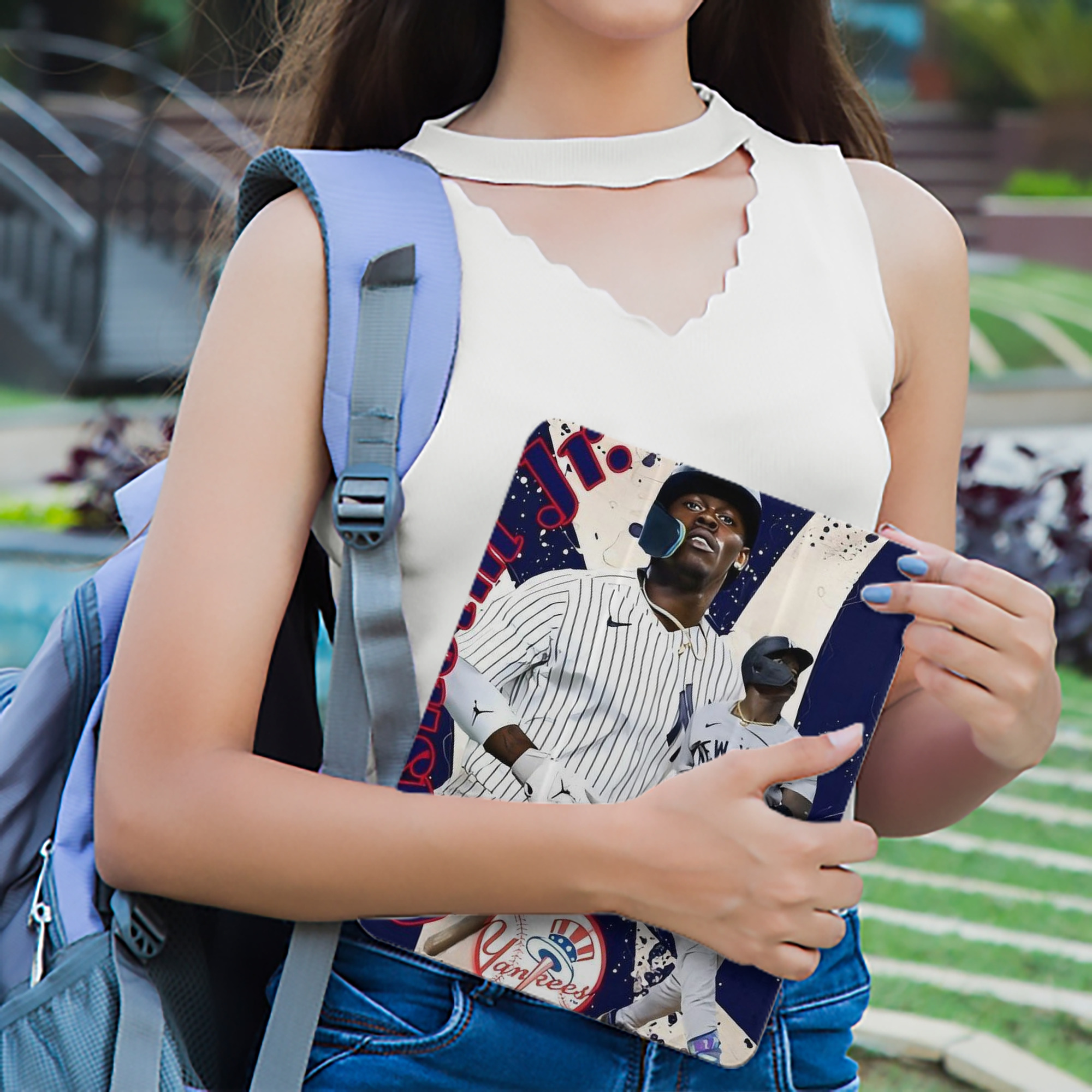 Jazz Chisholm Jr. 48 Premium Tri-Fold PU Leather & Silicone IPad Case With Pencil Slot – Fits 9.5,10.5,10.9 – Adjustable Stand, Slim, Protective