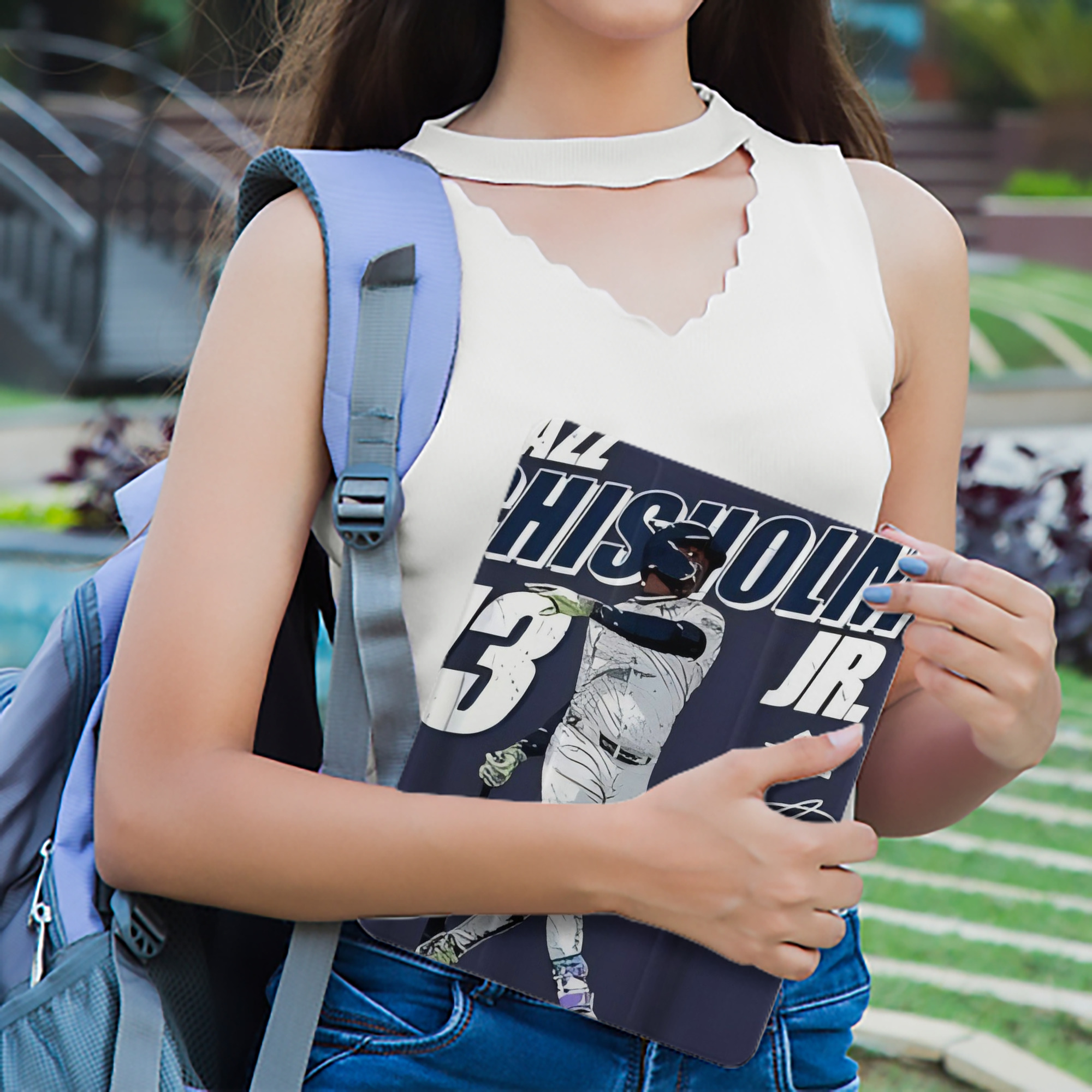 Jazz Chisholm Jr. 59 Premium Tri-Fold PU Leather & Silicone IPad Case With Pencil Slot – Fits 9.5,10.5,10.9 – Adjustable Stand, Slim, Protective