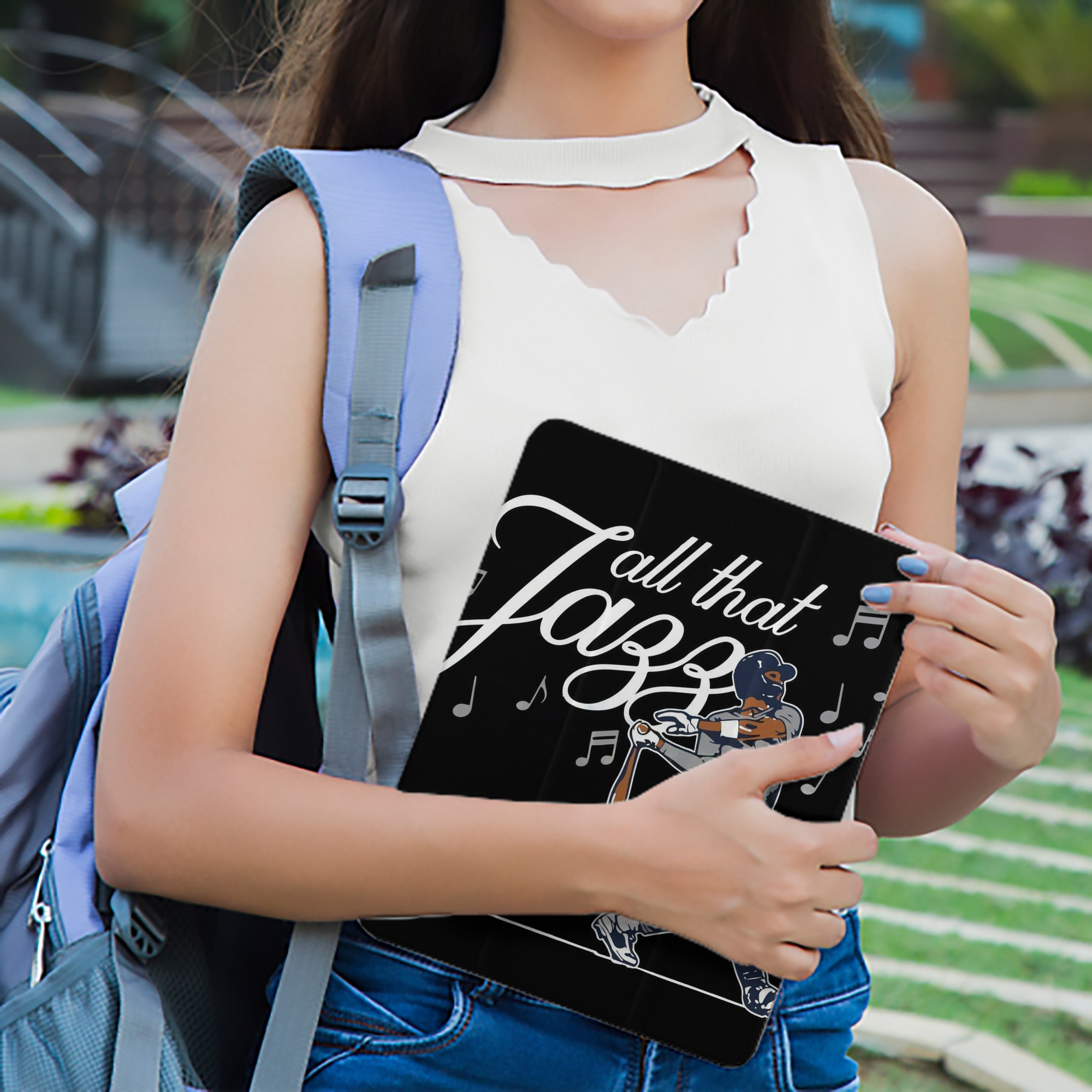 Jazz Chisholm Jr. 62 Premium Tri-Fold PU Leather & Silicone IPad Case With Pencil Slot – Fits 9.5,10.5,10.9 – Adjustable Stand, Slim, Protective