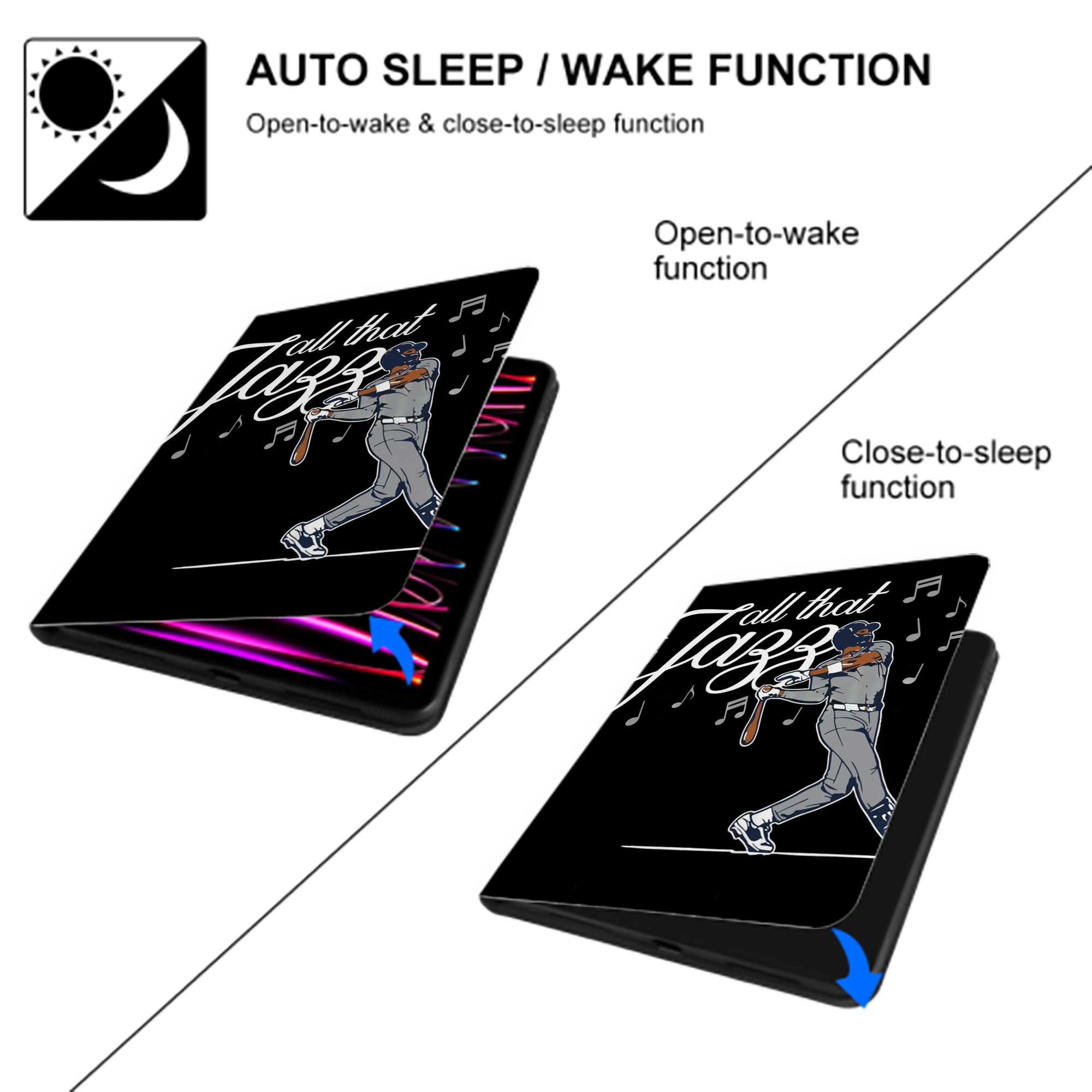 Jazz Chisholm Jr. 62 Premium Tri-Fold PU Leather & Silicone IPad Case With Pencil Slot – Fits 9.5,10.5,10.9 – Adjustable Stand, Slim, Protective