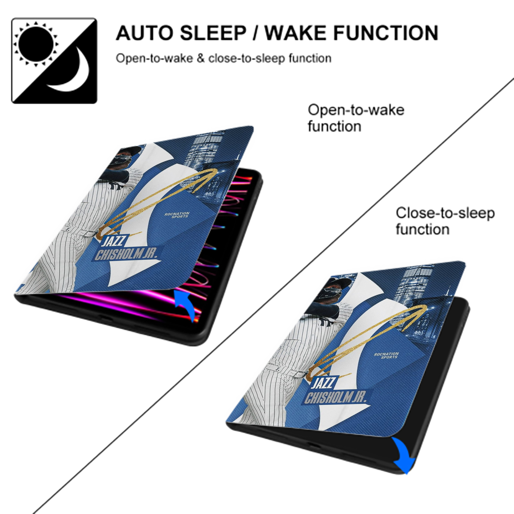 Jazz Chisholm Jr. 36 IPad Book-Style Case With Pencil Slot – Slim PU & TPU Cover – Full Protection, Precise Fit, Water & Scratch Resistant