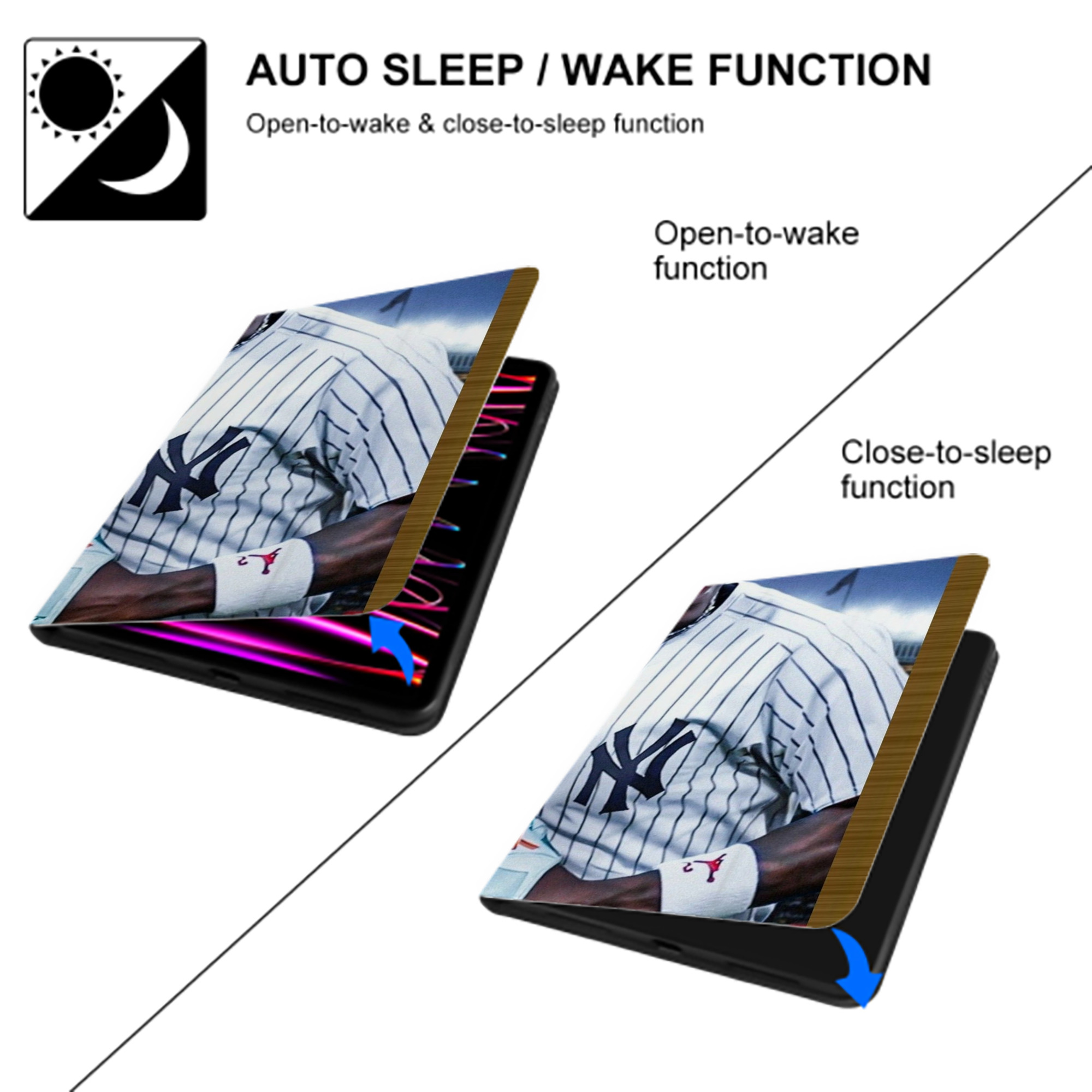 Jazz Chisholm Jr. 44 IPad Book-Style Case With Pencil Slot – Slim PU & TPU Cover – Full Protection, Precise Fit, Water & Scratch Resistant