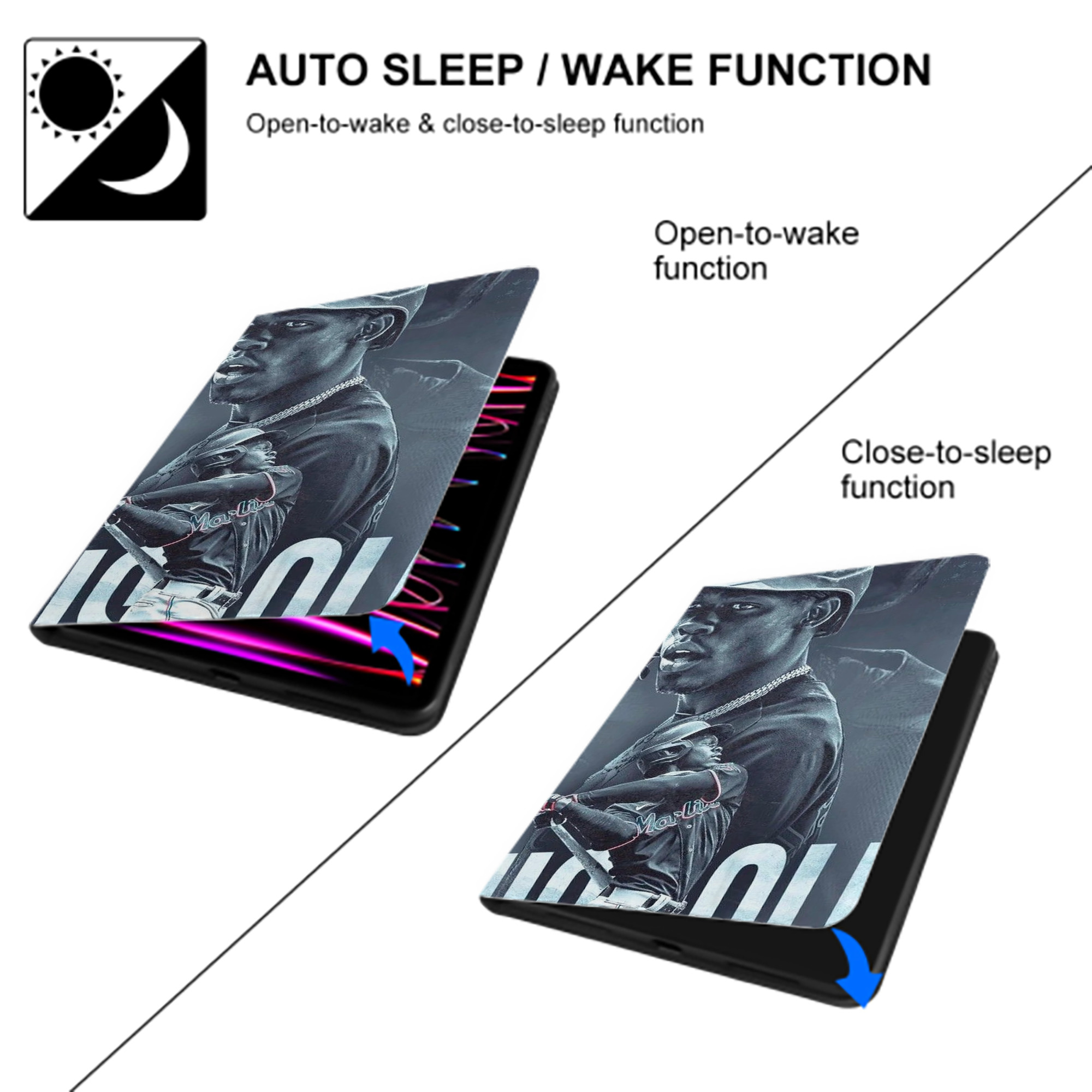 Jazz Chisholm Jr. 45 IPad Book-Style Case With Pencil Slot – Slim PU & TPU Cover – Full Protection, Precise Fit, Water & Scratch Resistant