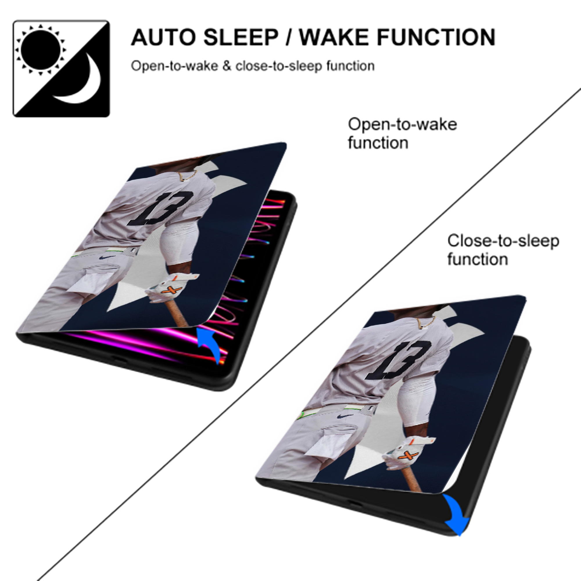 Jazz Chisholm Jr. 47 IPad Book-Style Case With Pencil Slot – Slim PU & TPU Cover – Full Protection, Precise Fit, Water & Scratch Resistant