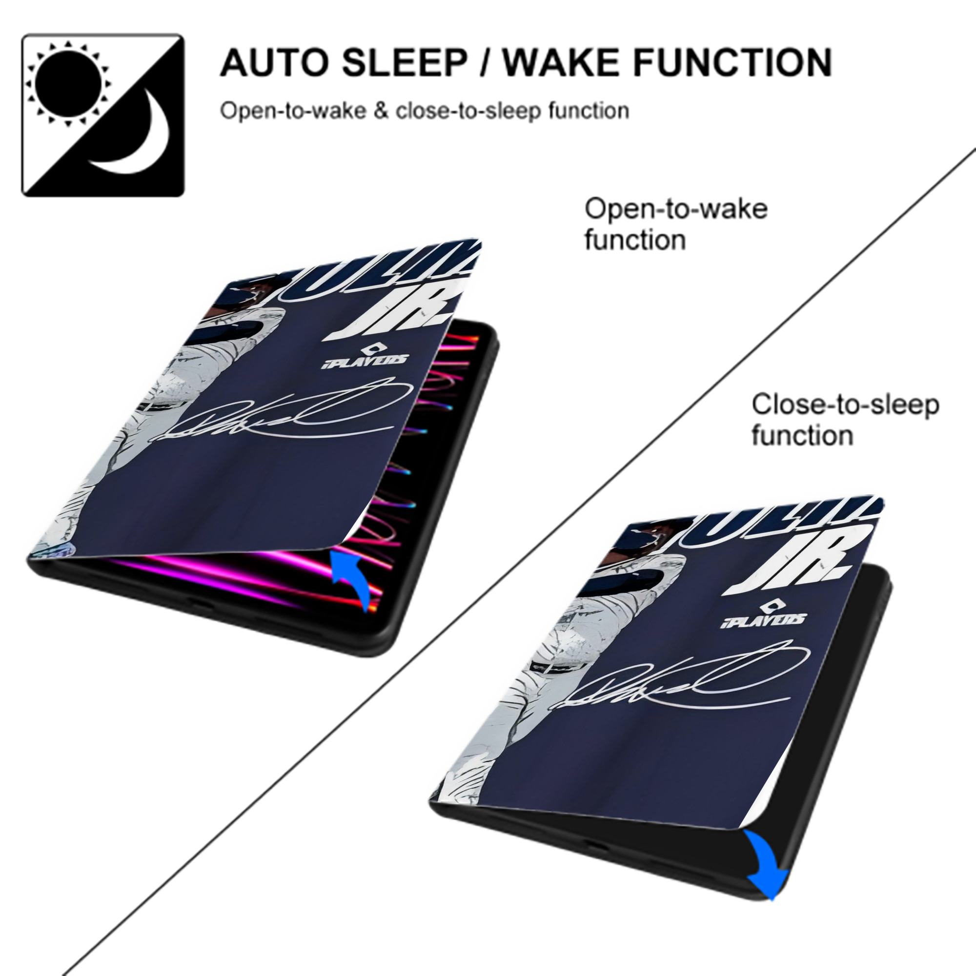 Jazz Chisholm Jr. 59 IPad Book-Style Case With Pencil Slot – Slim PU & TPU Cover – Full Protection, Precise Fit, Water & Scratch Resistant