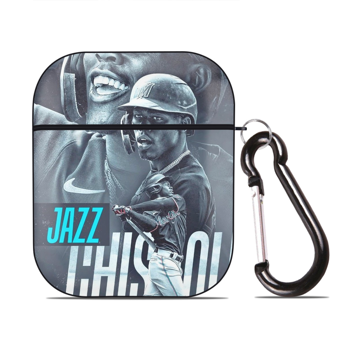Jazz Chisholm Jr. 45 AirPods 2 Case Hard Shell Black, Flexible PC Material, Precise Cutouts, Full Protection, Anti-Fingerprint, Washable, Includes Keychain – Durable & Slim Design