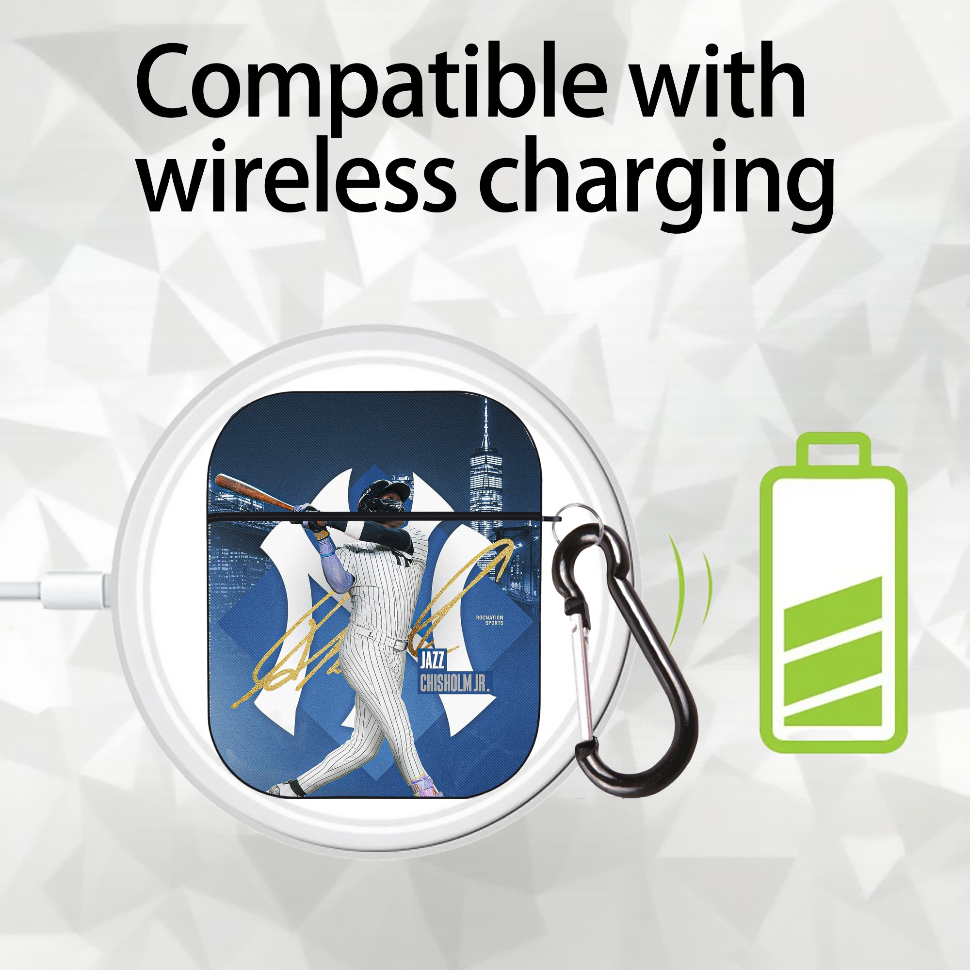 Jazz Chisholm Jr. 36 AirPods 2 Case Hard Shell Black, Flexible PC Material, Precise Cutouts, Full Protection, Anti-Fingerprint, Washable, Includes Keychain – Durable & Slim Design